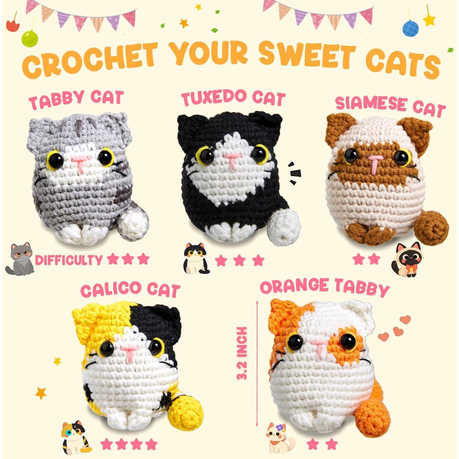 Kit de Crochet MAGIMUSE para Principiantes - 5 Gatos DIY