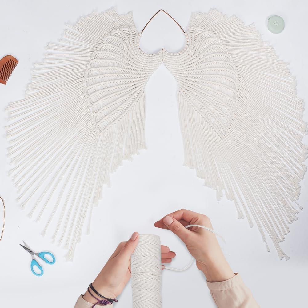 Kit de Alas de Ángel Macramé INFUNLY - Decoración Pared 18 cm