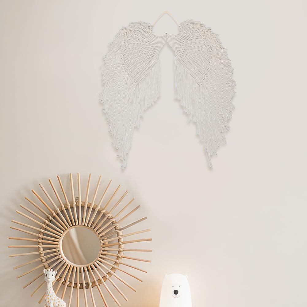 Kit de Alas de Ángel Macramé INFUNLY - Decoración Pared 18 cm