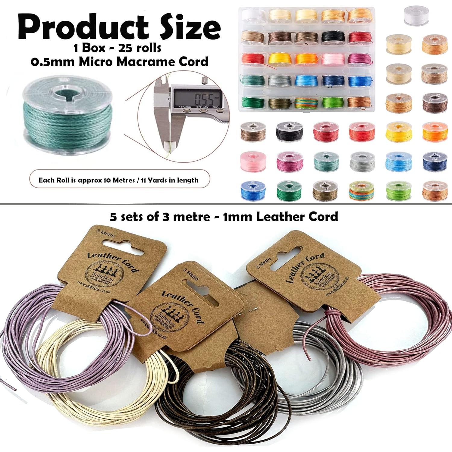 Kit de Joyería Sabrikas DIY - Pulseras de Macramé y Cuero