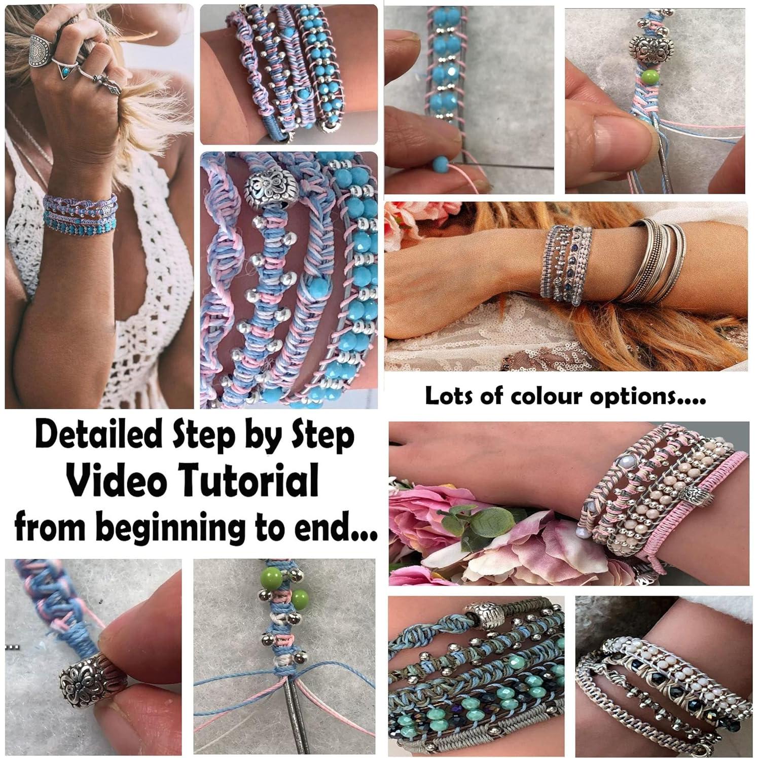 Kit de Joyería Sabrikas DIY - Pulseras de Macramé y Cuero
