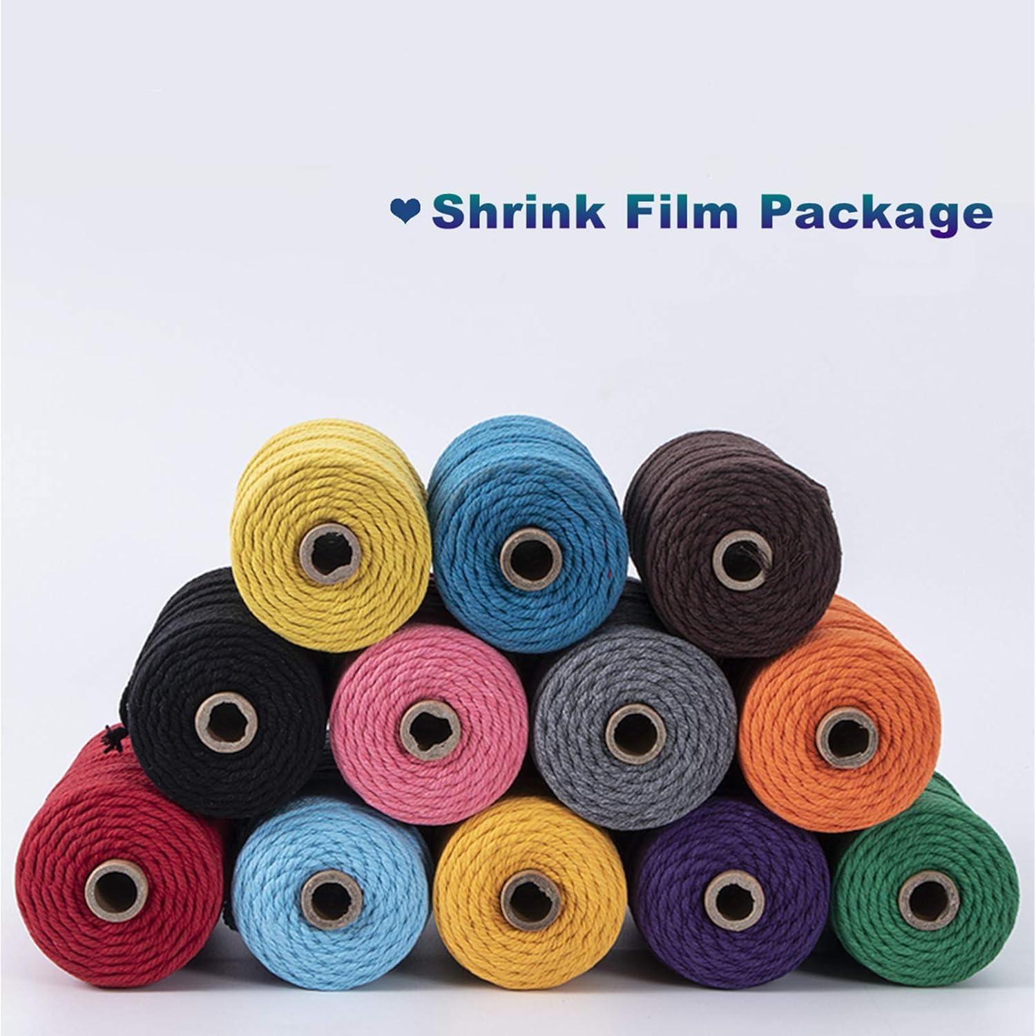 Cuerda de Macramé BYWORLD 3mm 200m Algodón Natural Rojo Vino