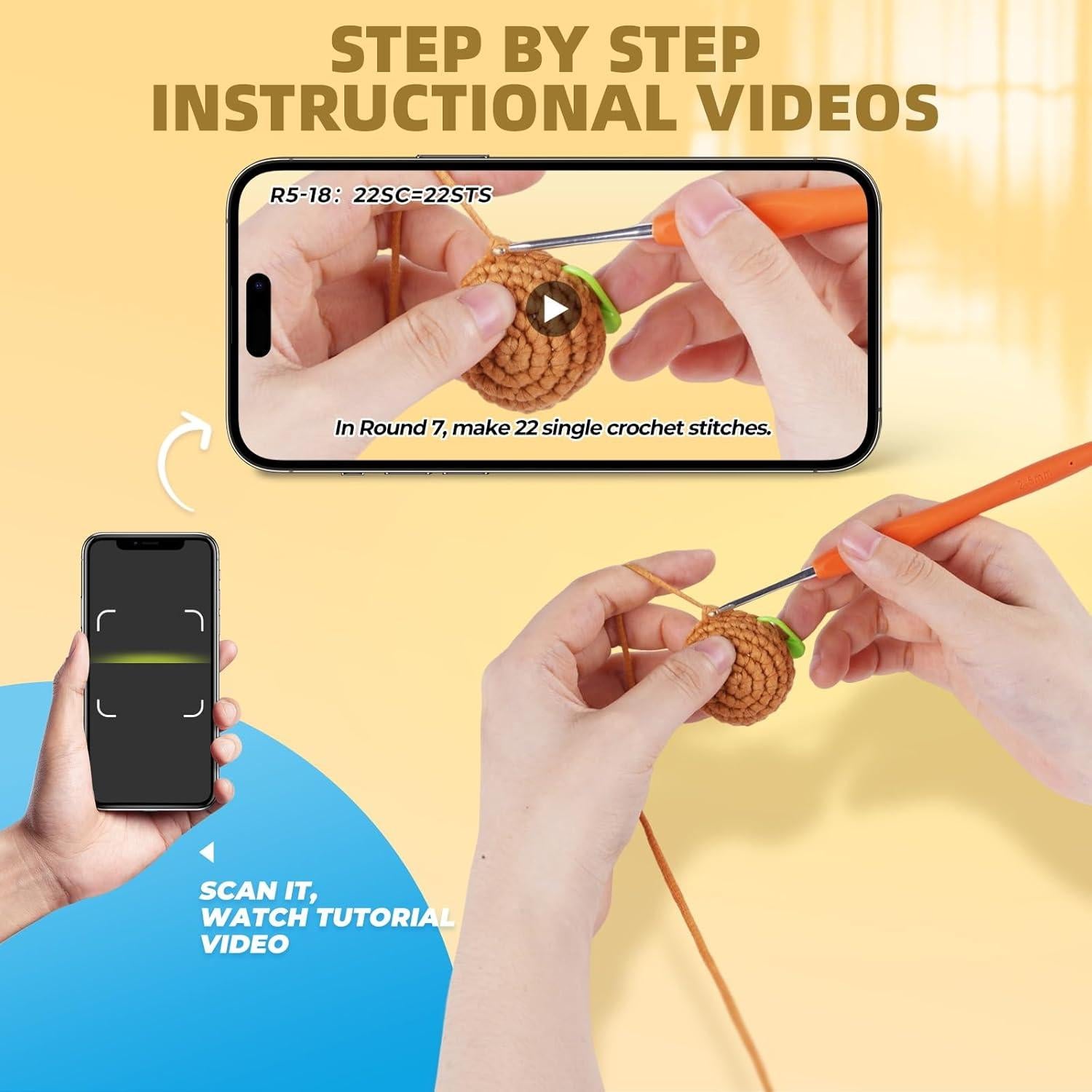 Kit de Crochet para Principiantes MOREJMTT - Hilo Suave y Tutoriales