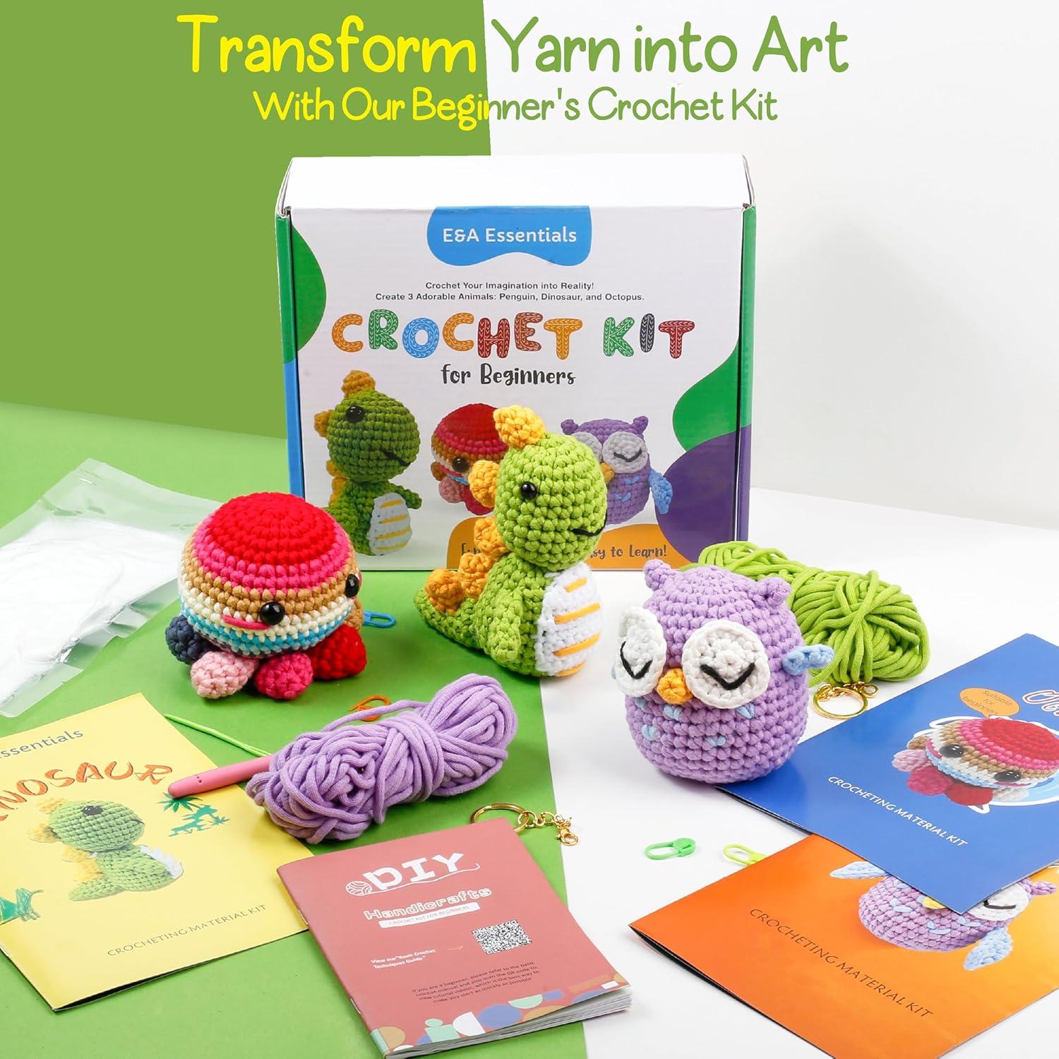 Kit de Crochet para Principiantes E&A Essentials - 3 Animales Amigurumi