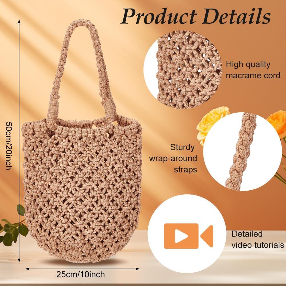 Kit DIY Bolsa de Macramé WEBEEDY 100m Algodón Bohemio