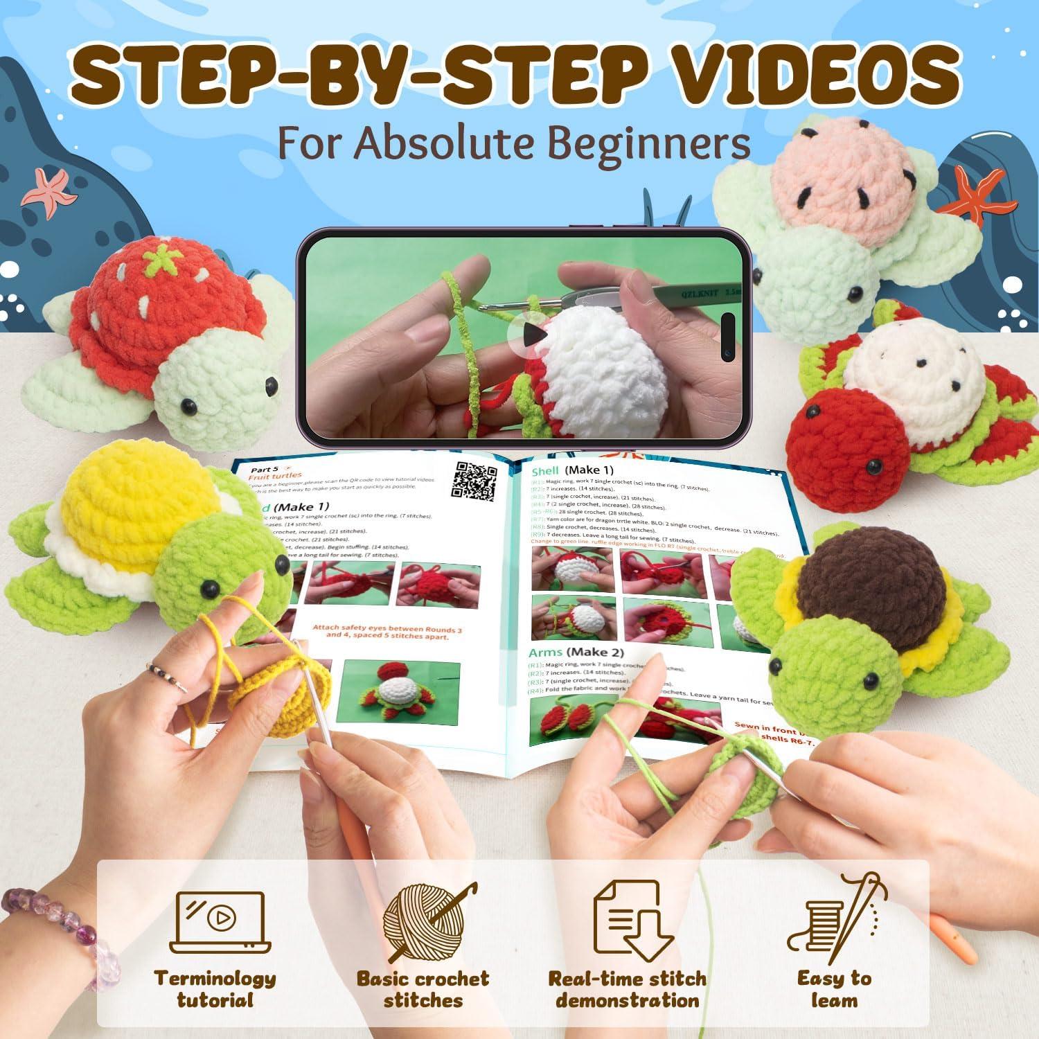 Kit de Crochet POP COCHE Tortugas Frutales para Principiantes