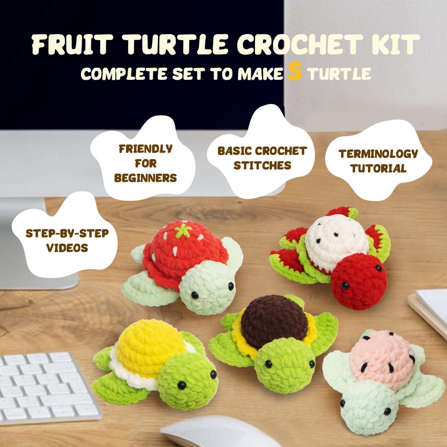 Kit de Crochet POP COCHE Tortugas Frutales para Principiantes