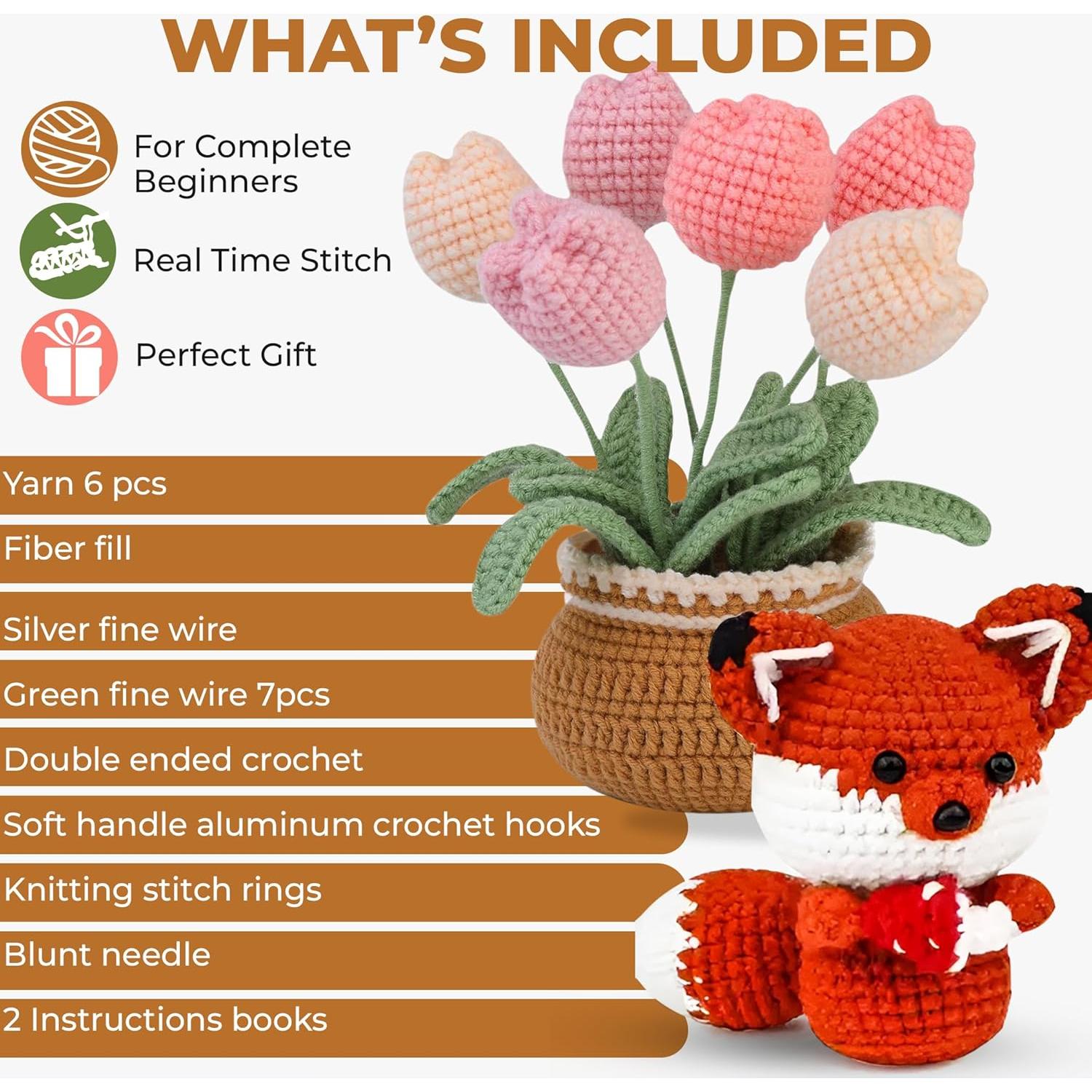 Kit de Crochet TFE para Principiantes - Zorro y Flor