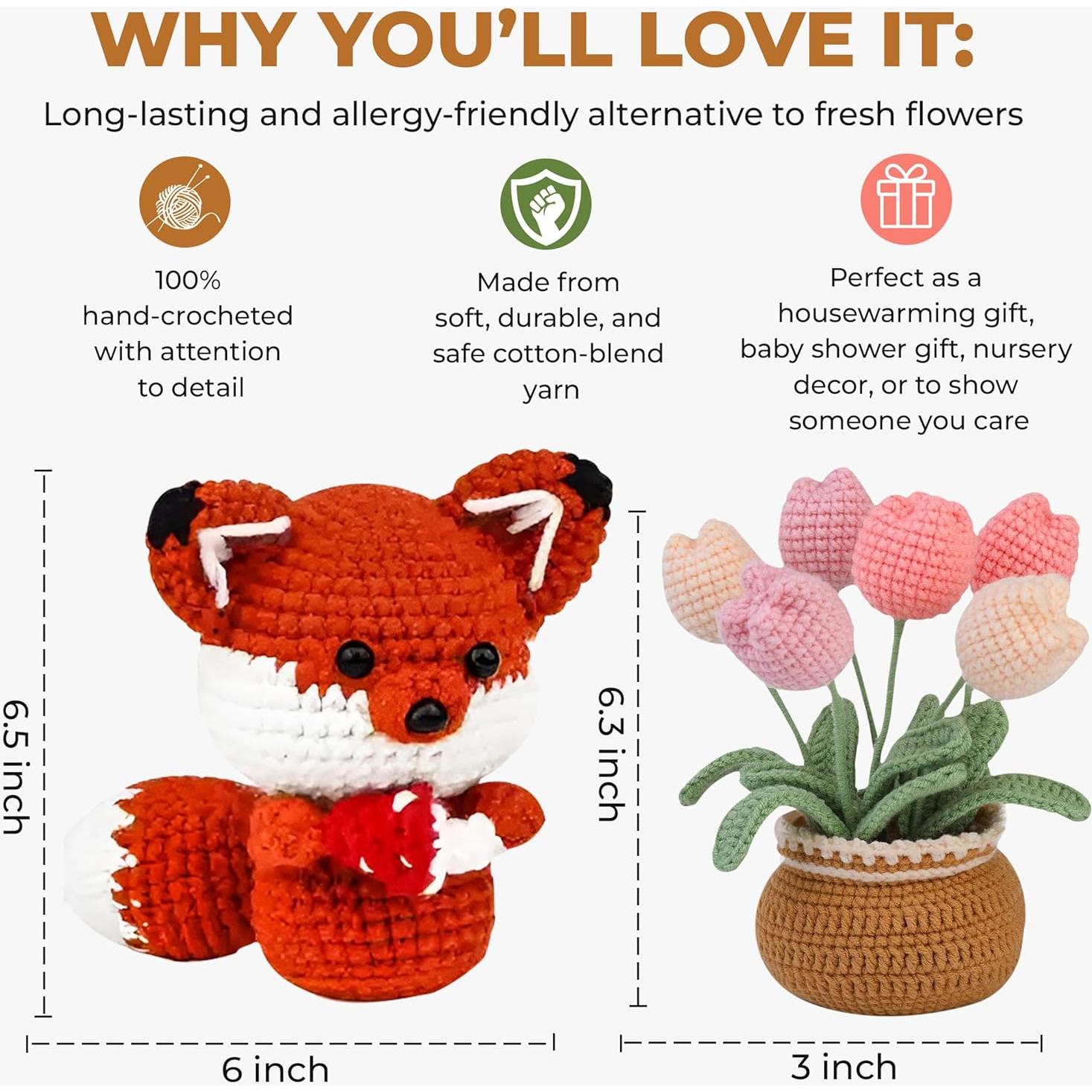 Kit de Crochet TFE para Principiantes - Zorro y Flor