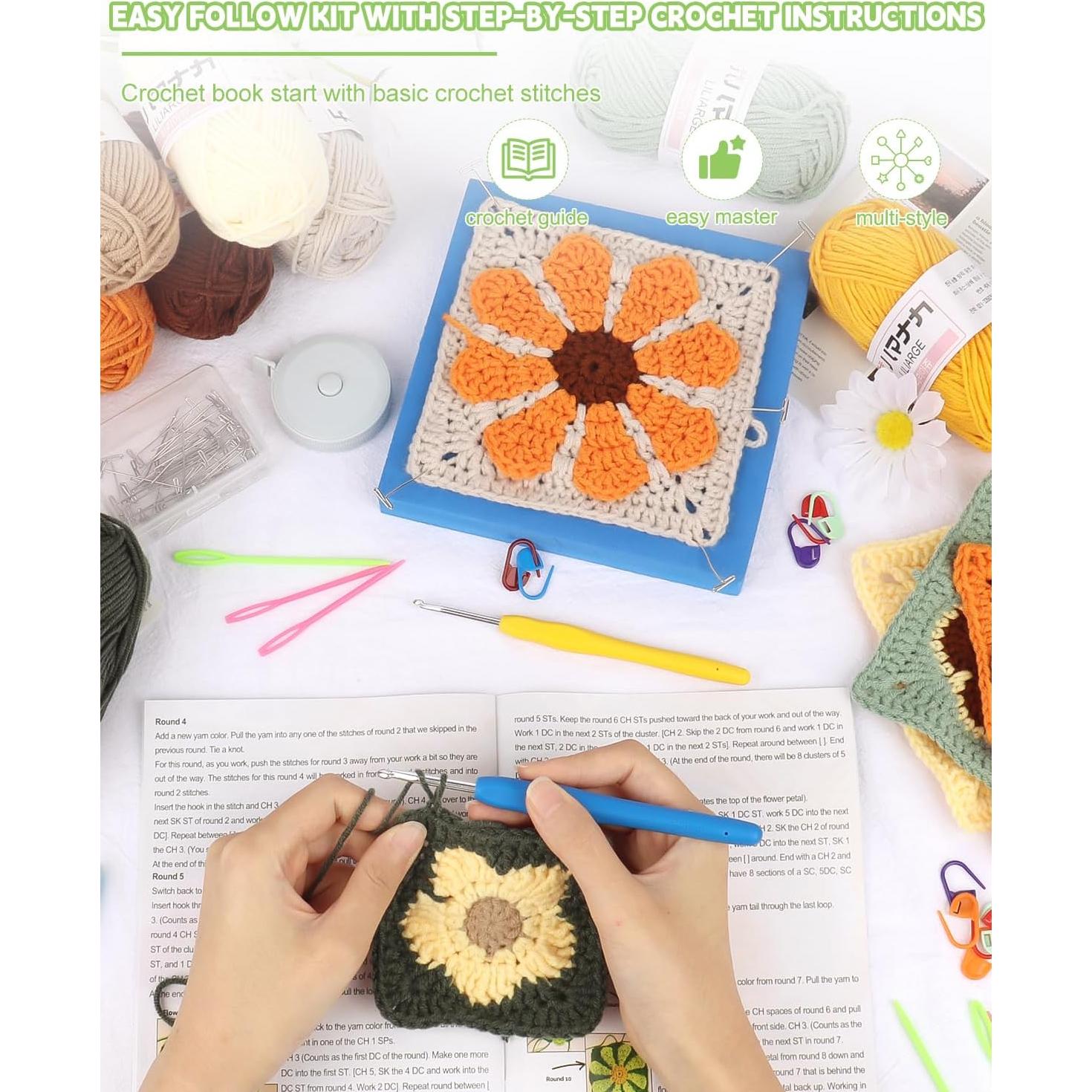 Kit de Crochet Katech para Principiantes - Cuadrados de Abuela