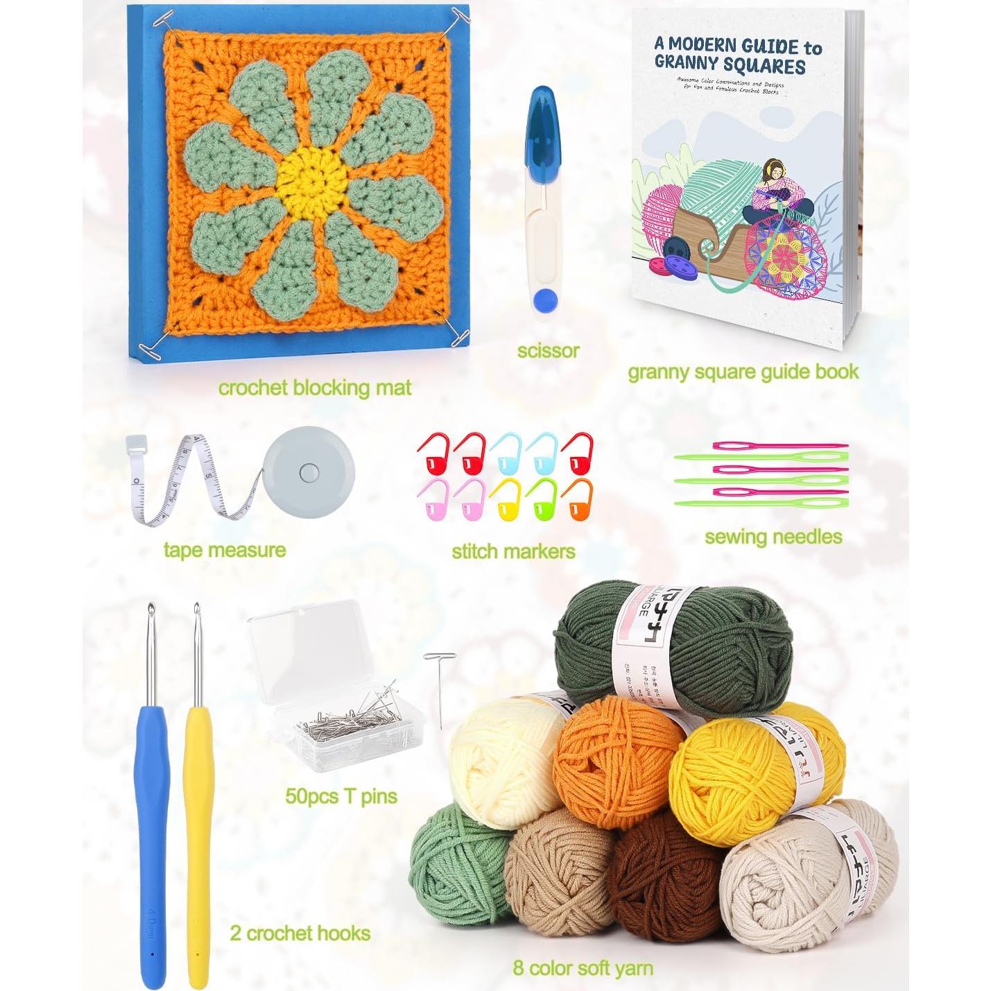 Kit de Crochet Katech para Principiantes - Cuadrados de Abuela