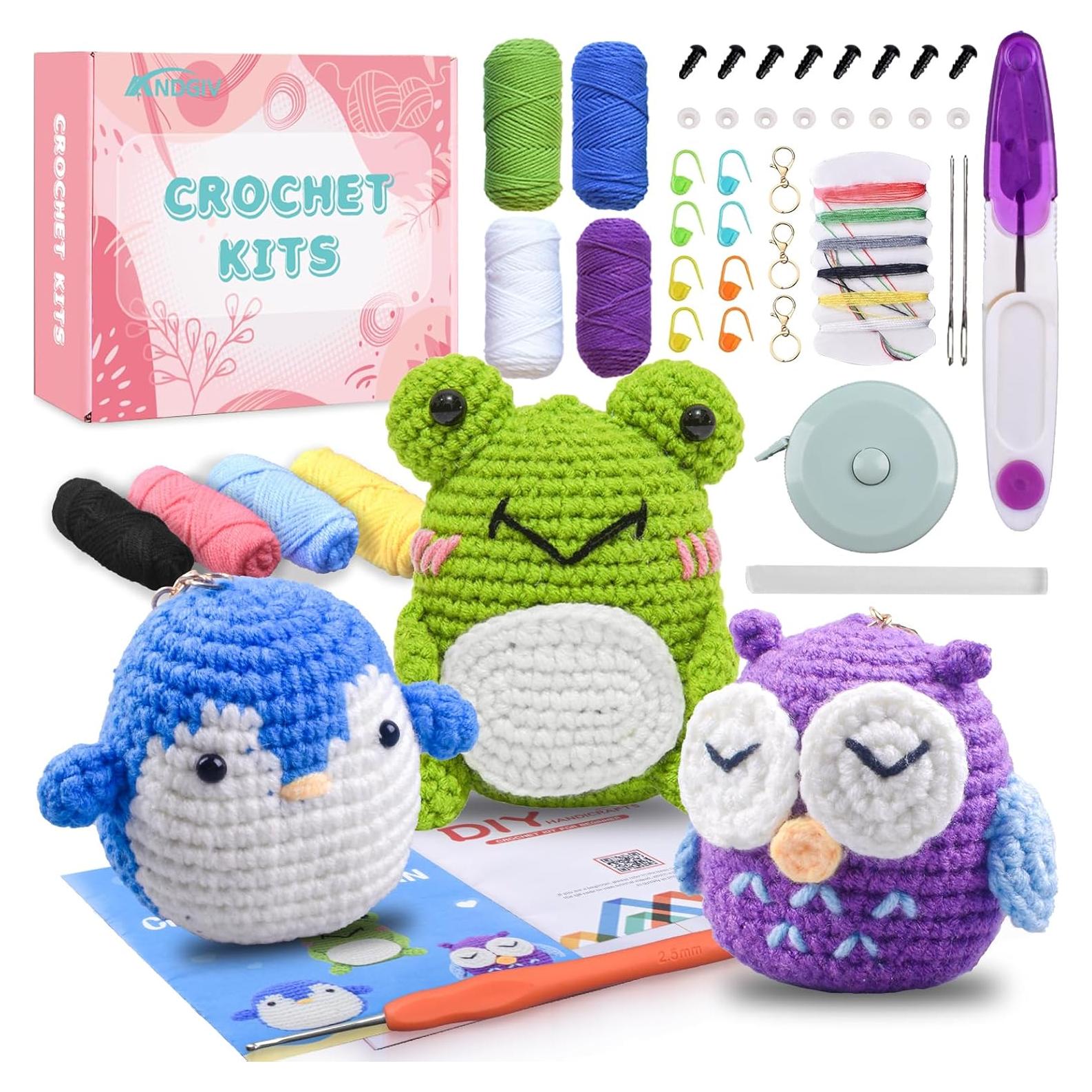 Kit de Crochet Andgiv Amigurumi para Principiantes - 3 Animales
