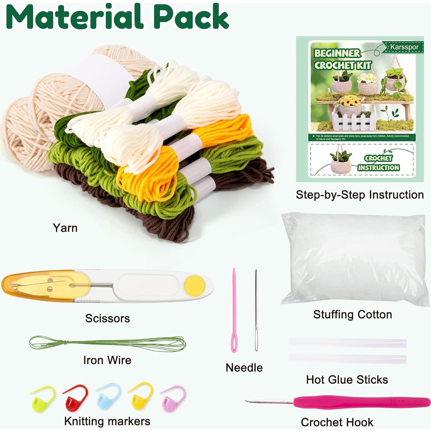 Kit de Crochet Karsspor para Principiantes - 4 Plantas Colgantes