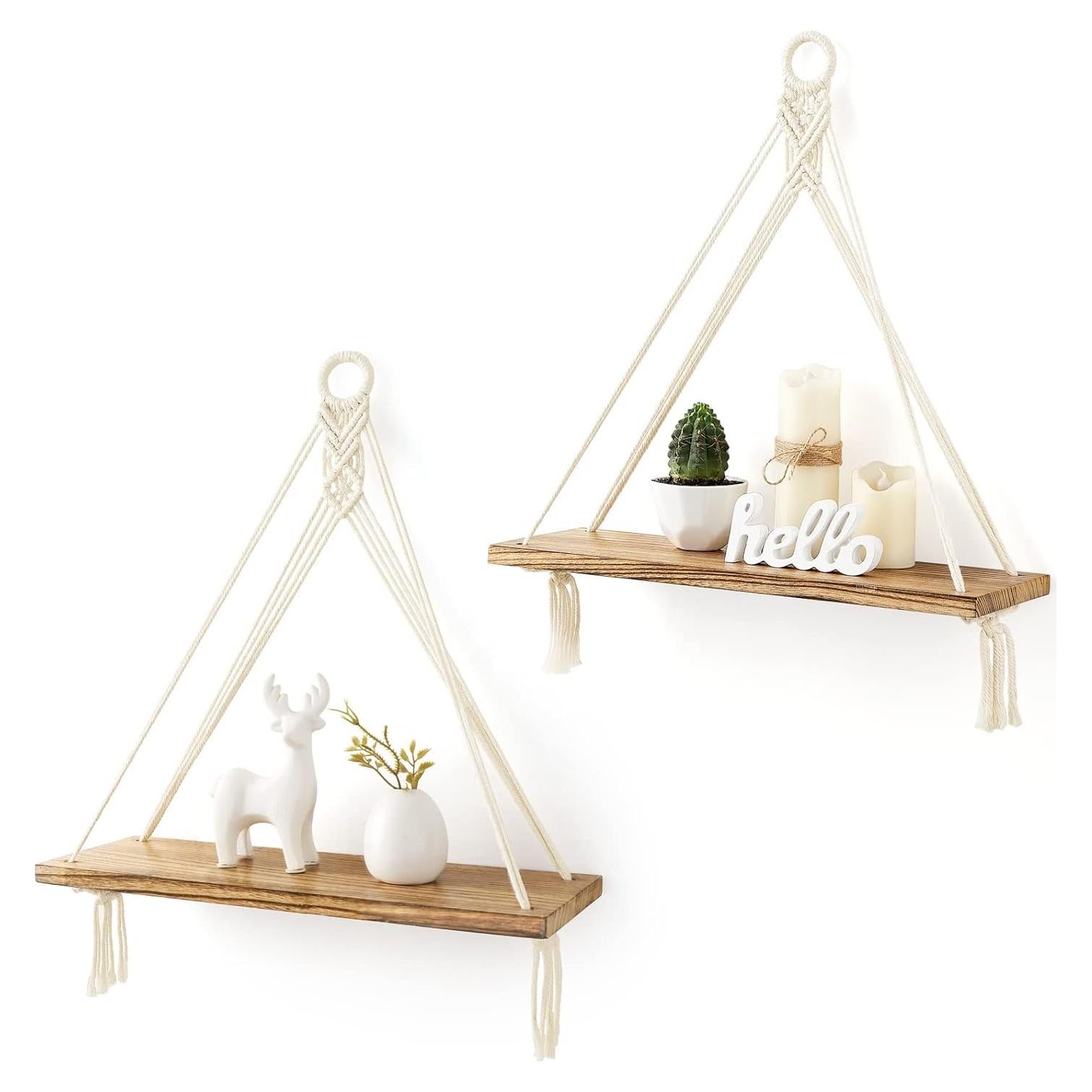 Estantes Colgantes de Madera Mkono - Juego de 2 - 42x14x45 cm