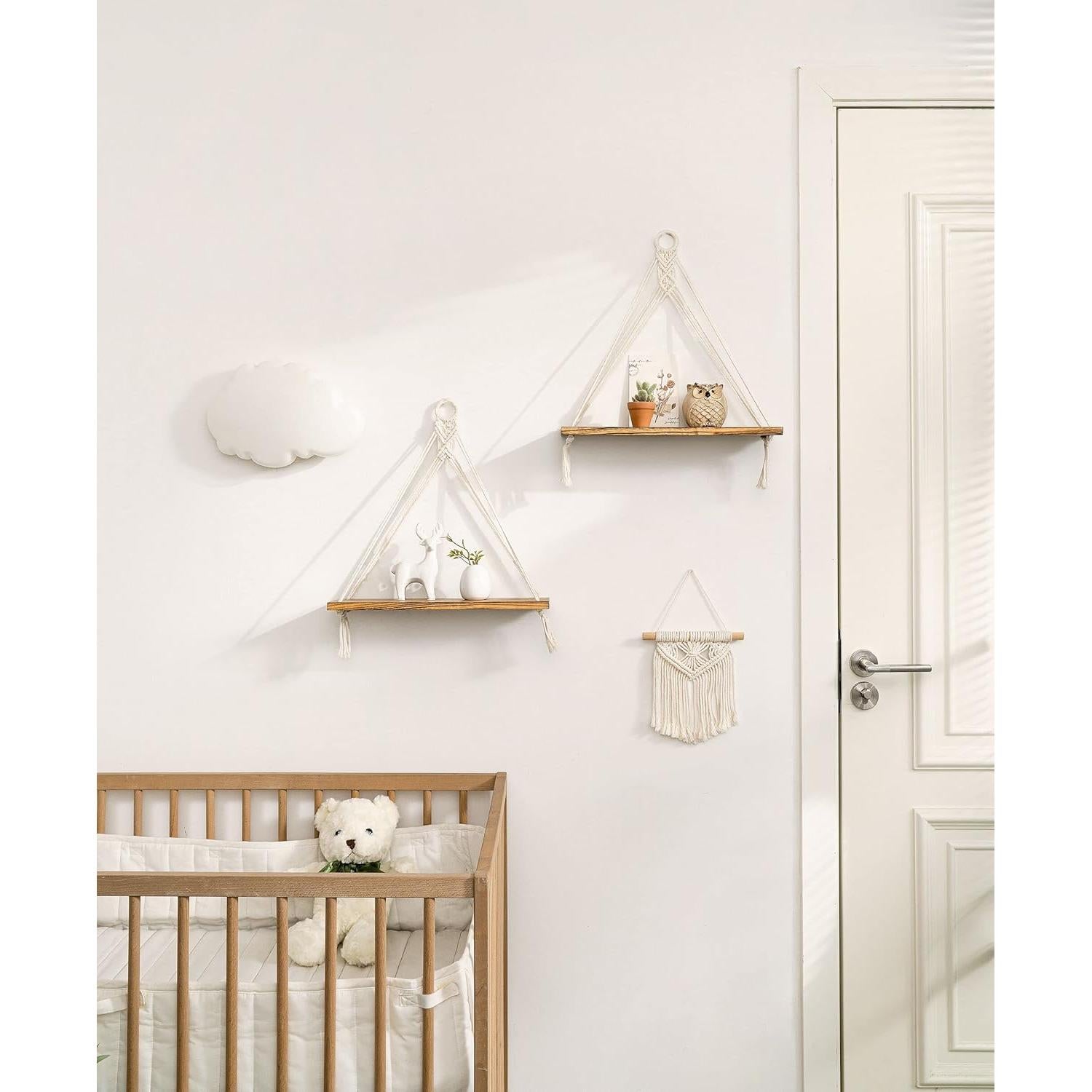 Estantes Colgantes de Madera Mkono - Juego de 2 - 42x14x45 cm