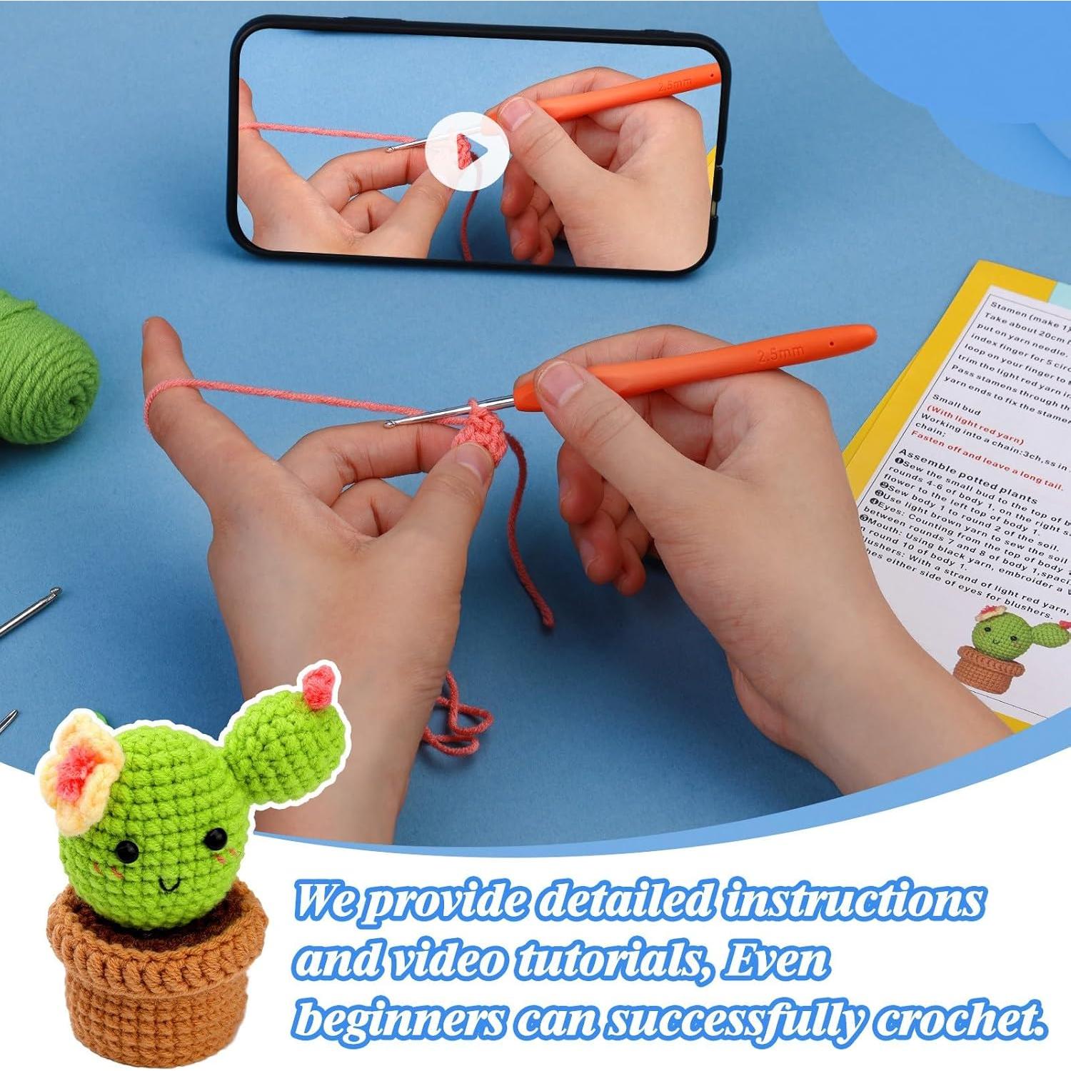 Kit de Ganchillo para Principiantes HNRLOY - Cactus DIY