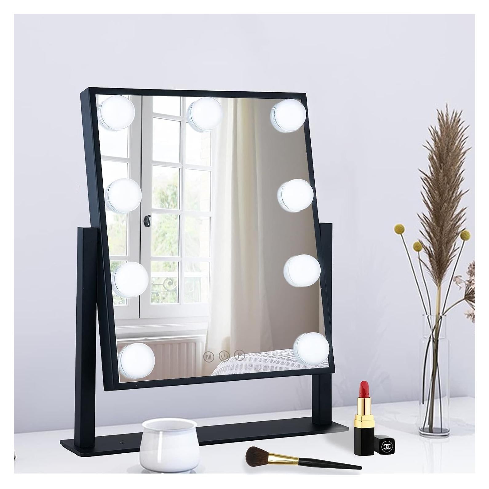 Espejo de Maquillaje Iluminado BWLLNI 30x25.4cm 9 Bombillas LED