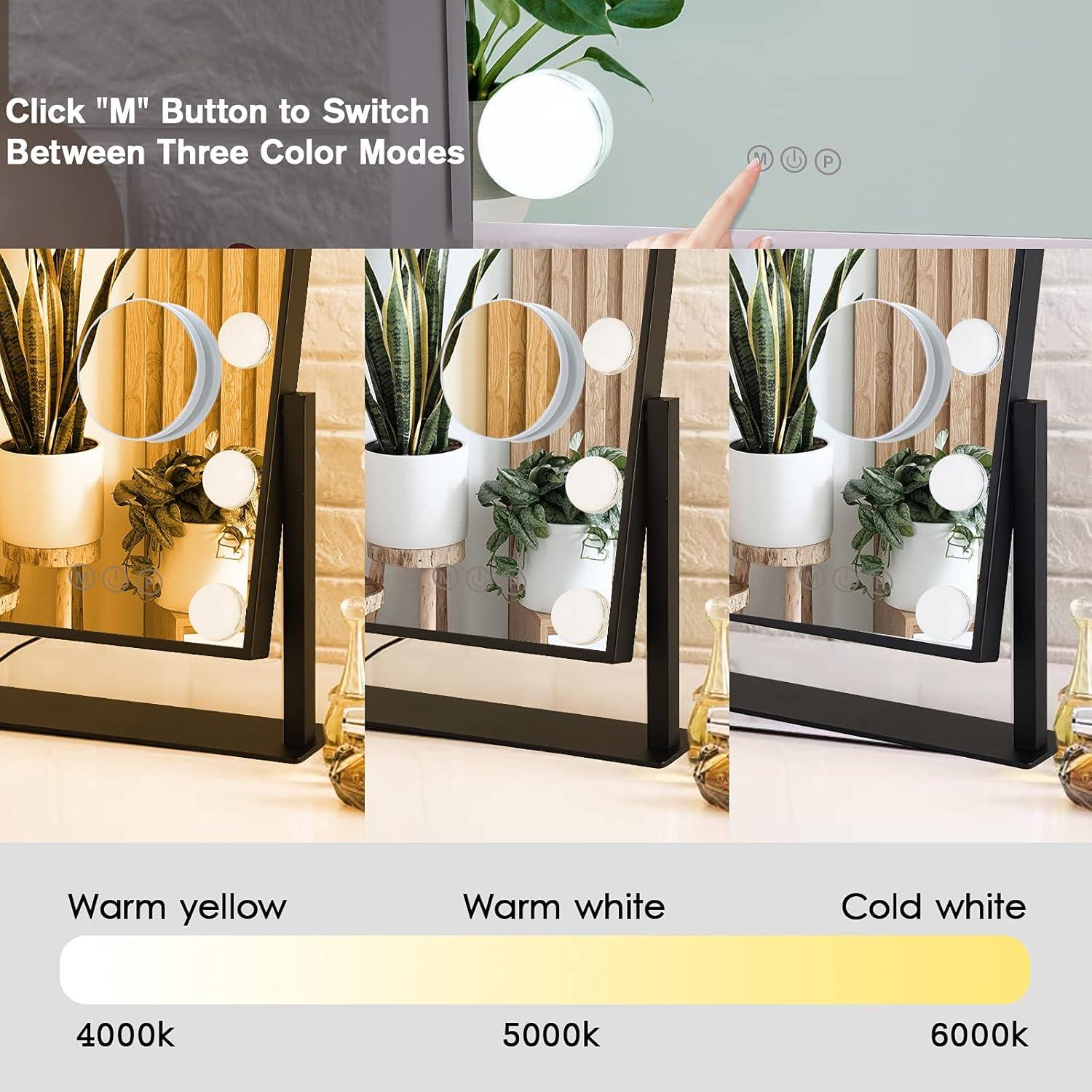 Espejo de Maquillaje Iluminado BWLLNI 30x25.4cm 9 Bombillas LED