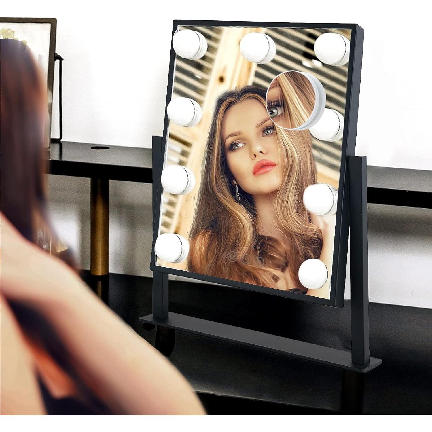 Espejo de Maquillaje Iluminado BWLLNI 30x25.4cm 9 Bombillas LED