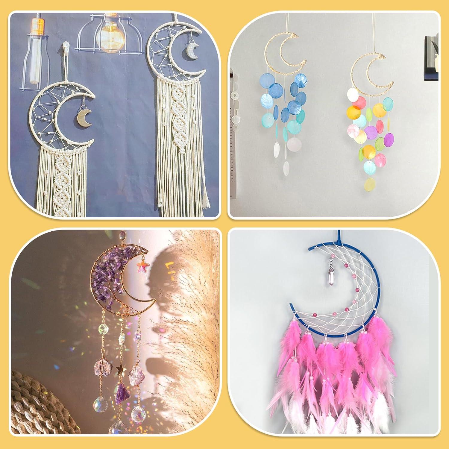 8 Aros de Atrapasueños Dorados Metal Hoedia 4 Tamaños 5-20 cm