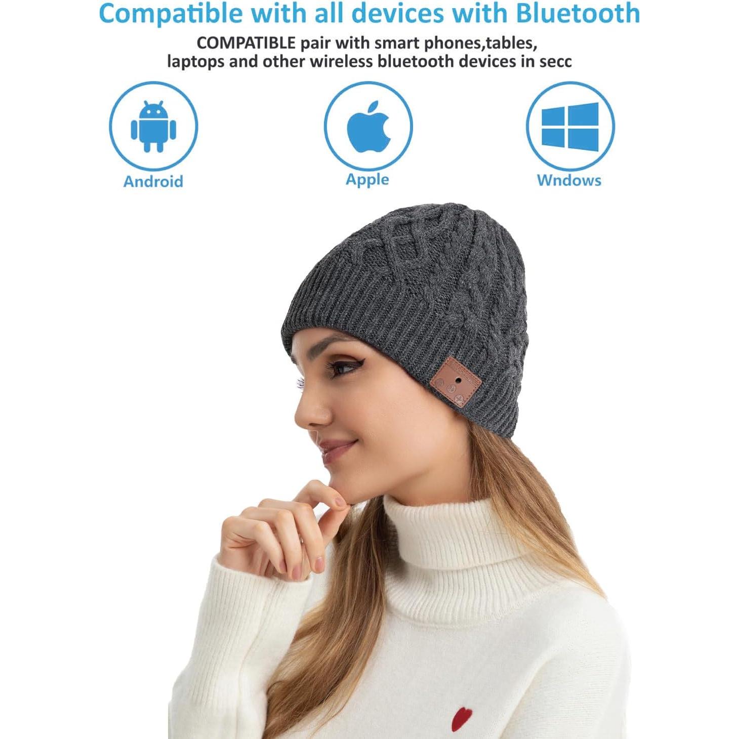 Gorro Bluetooth MUSICBEE V5.2 con Micrófono y Altavoces HD