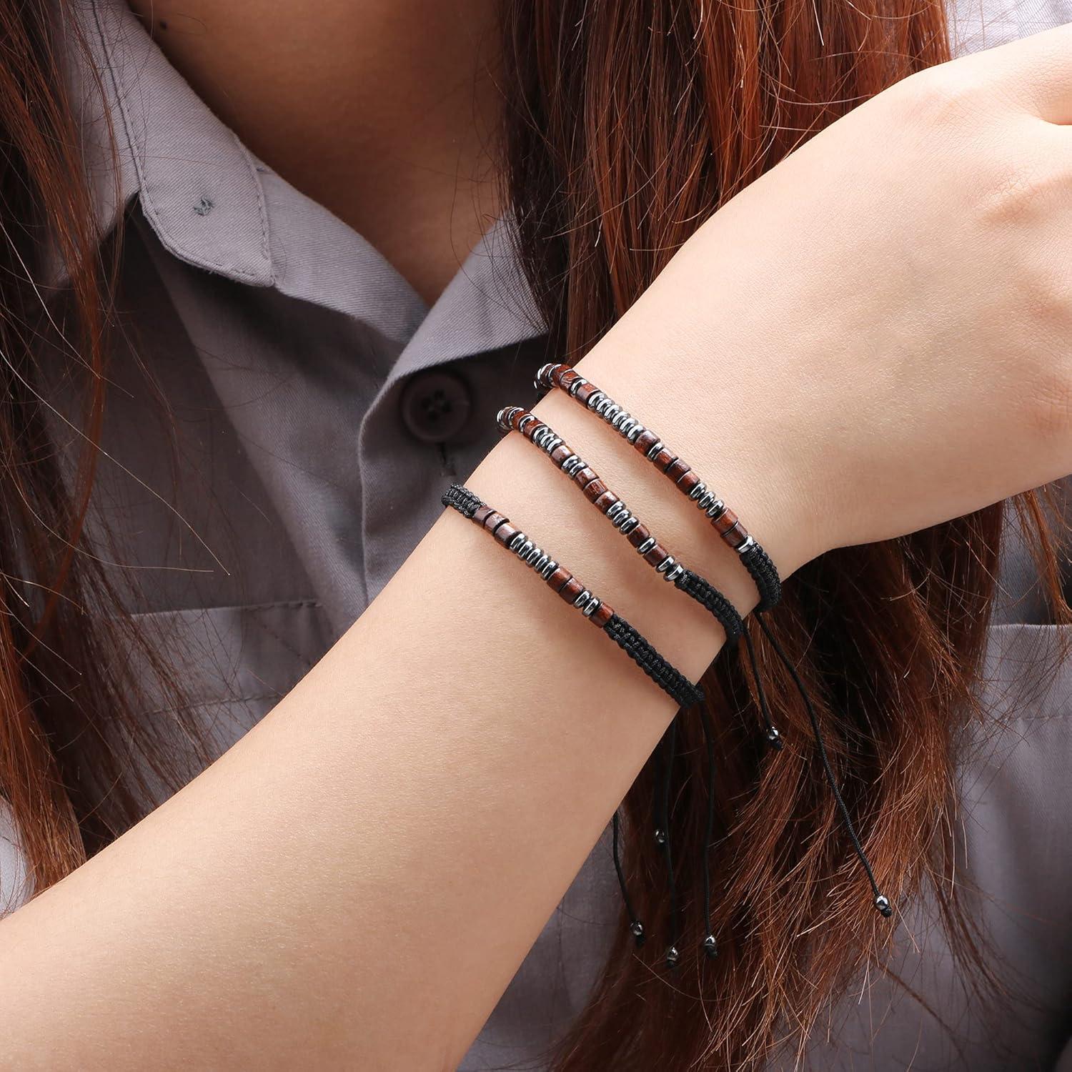 Pulsera de Código Morse JoycuFF para Hombres y Mujeres - Joyería Ajustable