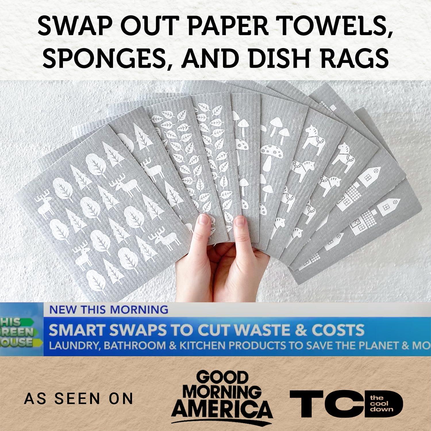 Paños de Cocina Reutilizables Nordhus Design - 10 Unidades Grises