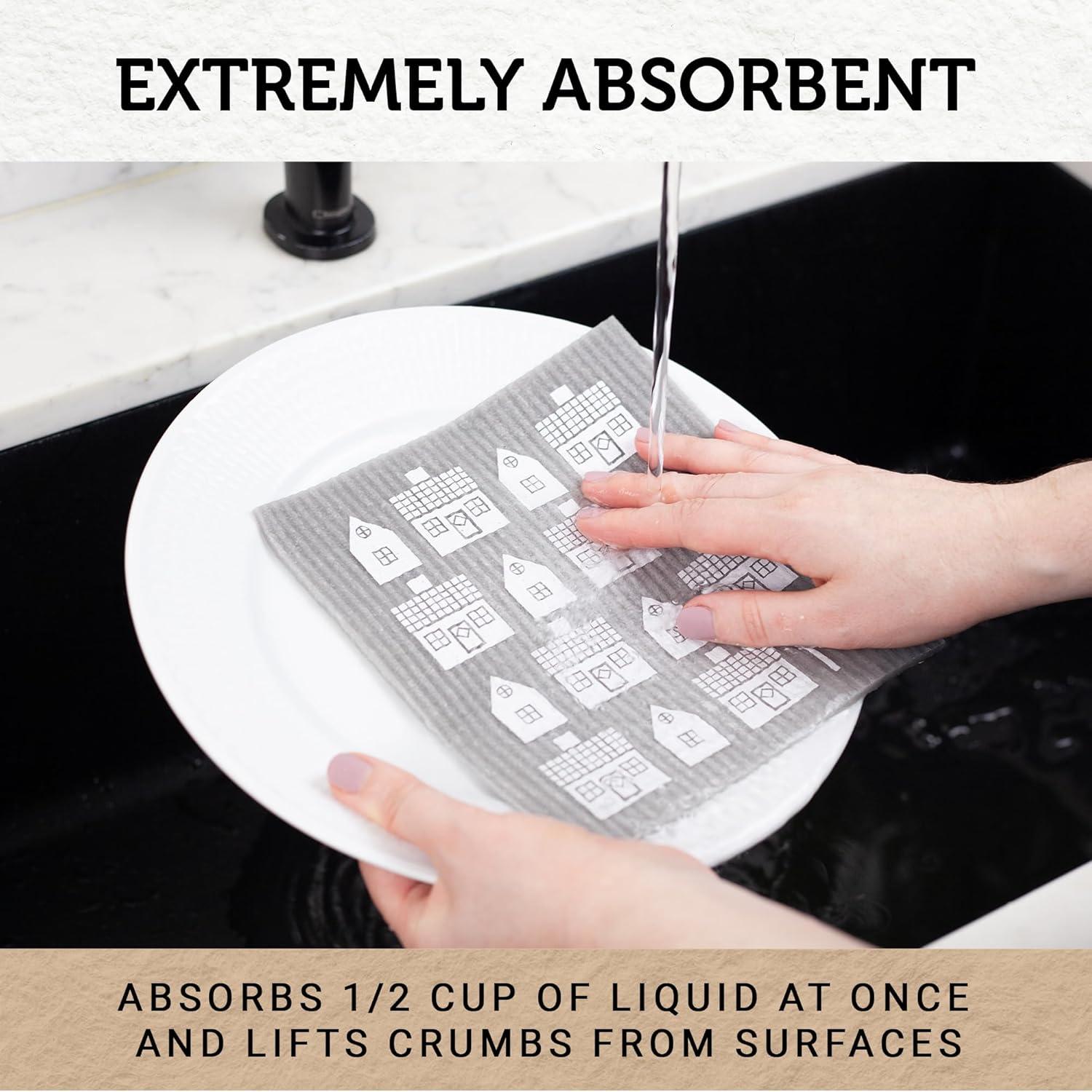 Paños de Cocina Reutilizables Nordhus Design - 10 Unidades Grises