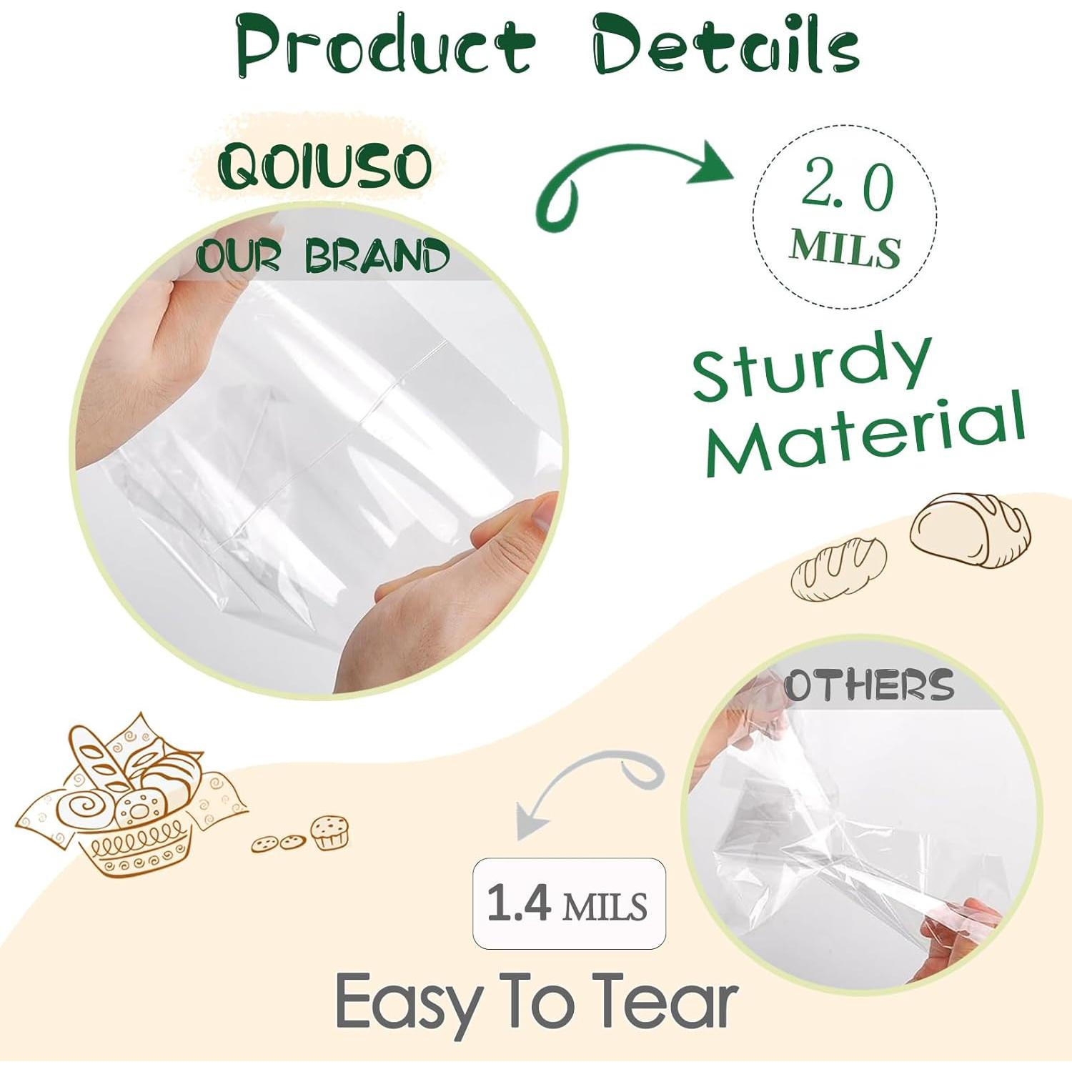 Bolsas de Celofán Transparentes QOIUSO 100pcs 27.9x12.7cm