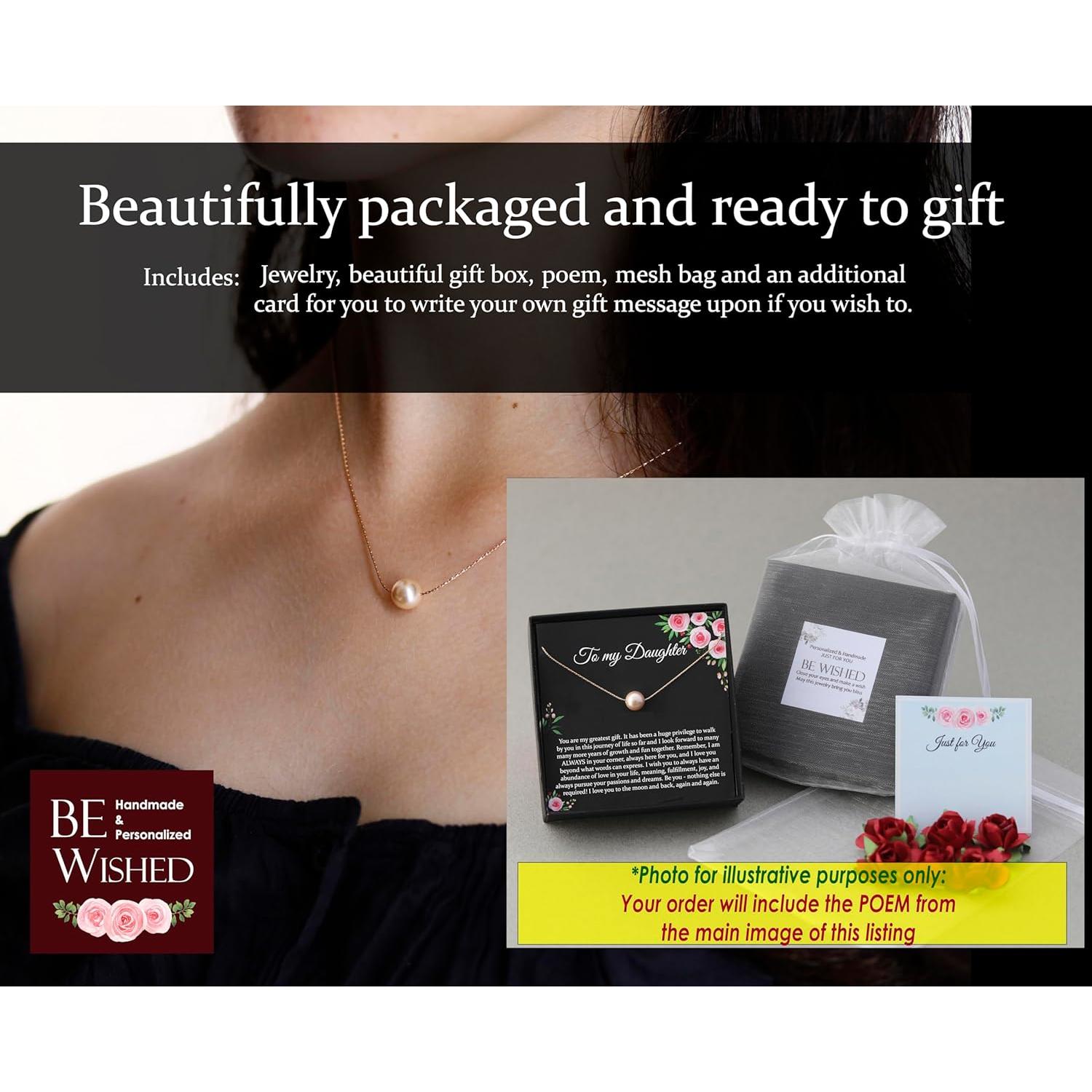 Collar de perla de oro rosa 14K Be Wished - 45.72 cm, hipoalergénico