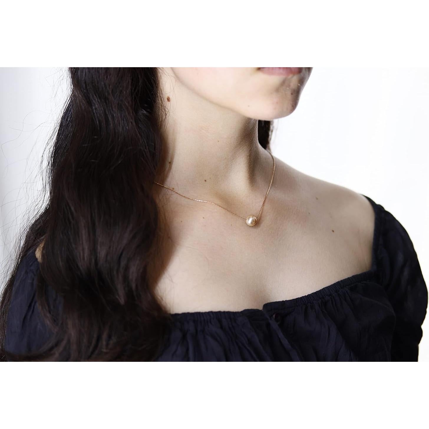 Collar de perla de oro rosa 14K Be Wished - 45.72 cm, hipoalergénico