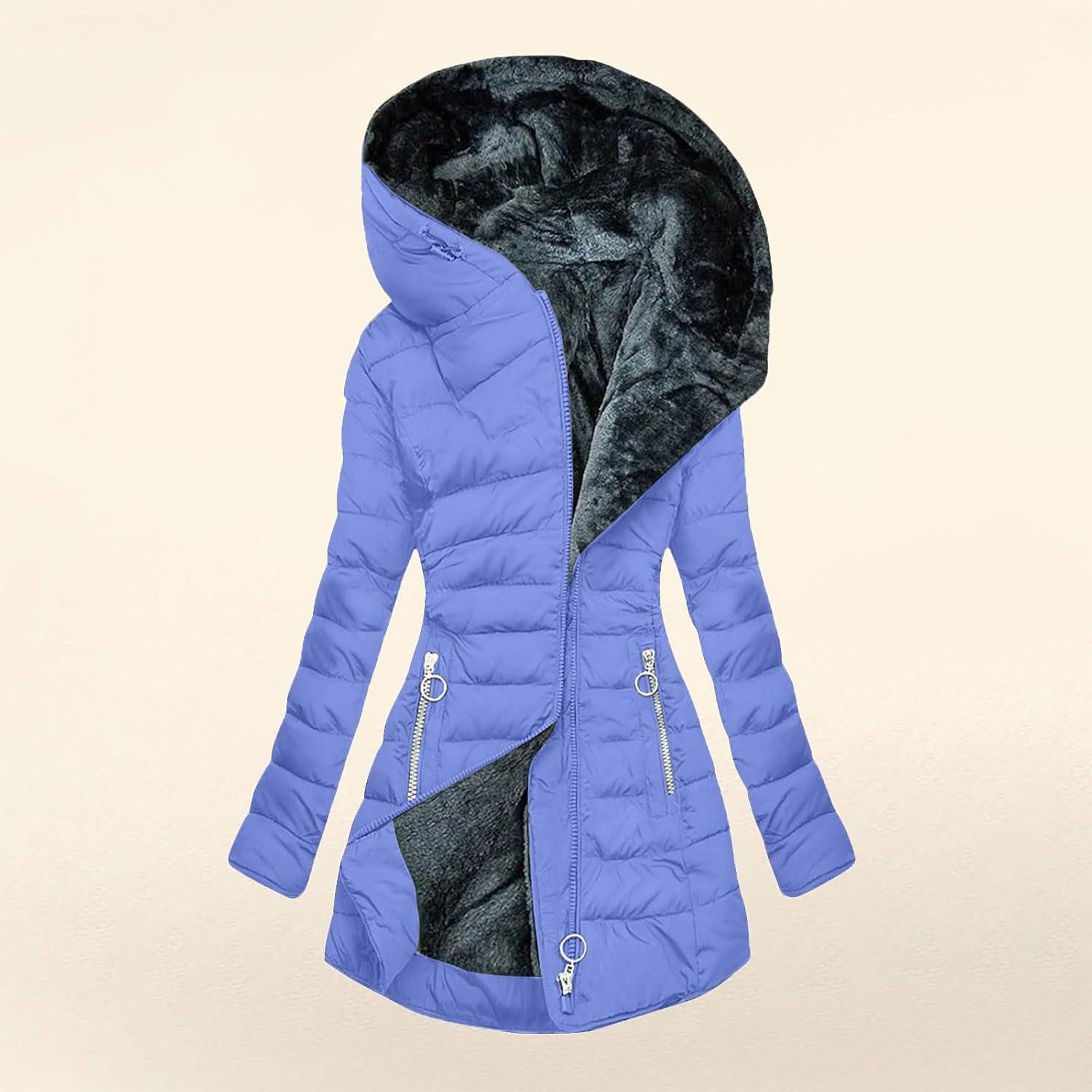 Abrigo de Invierno TANGNADE Mujer 3XL Forrado Sherpa Azul