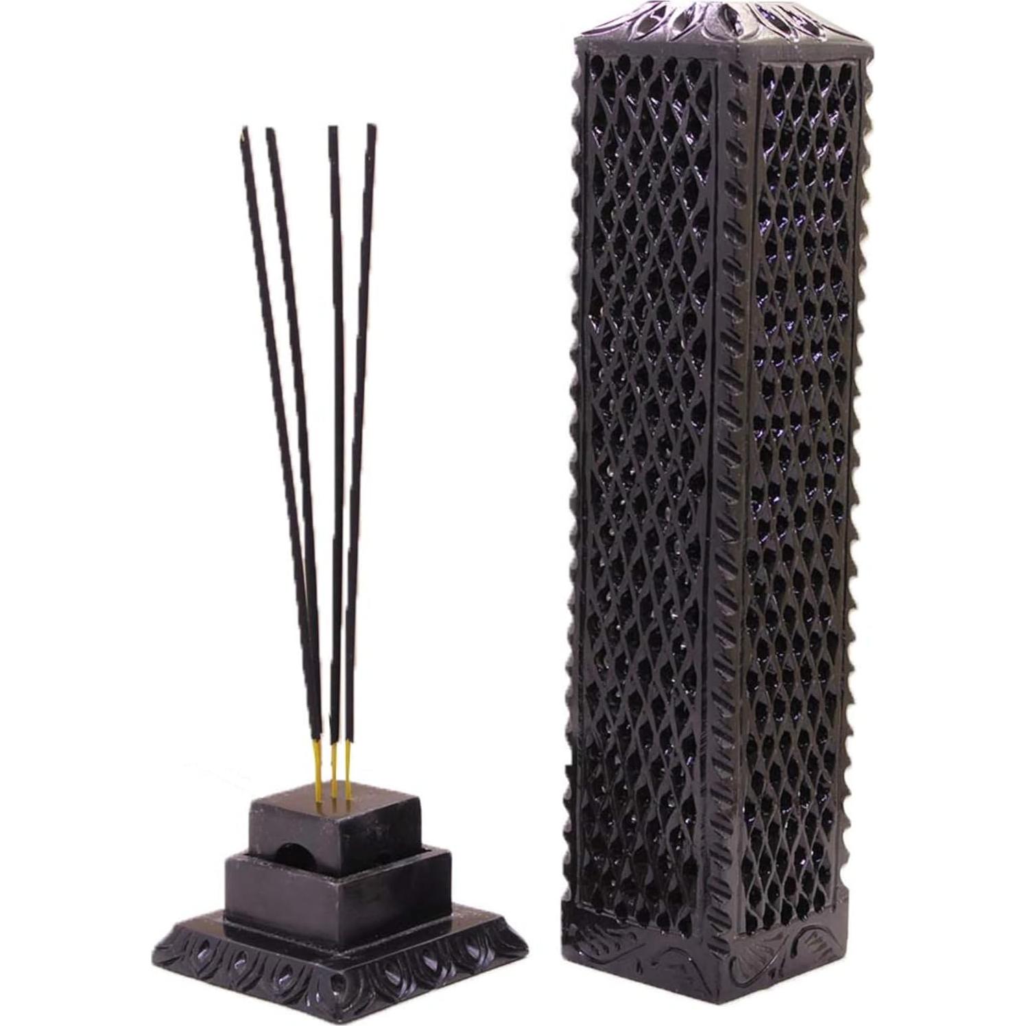 Soporte de Incienso de Piedra Soapstone Negra KC KULLICRAFT