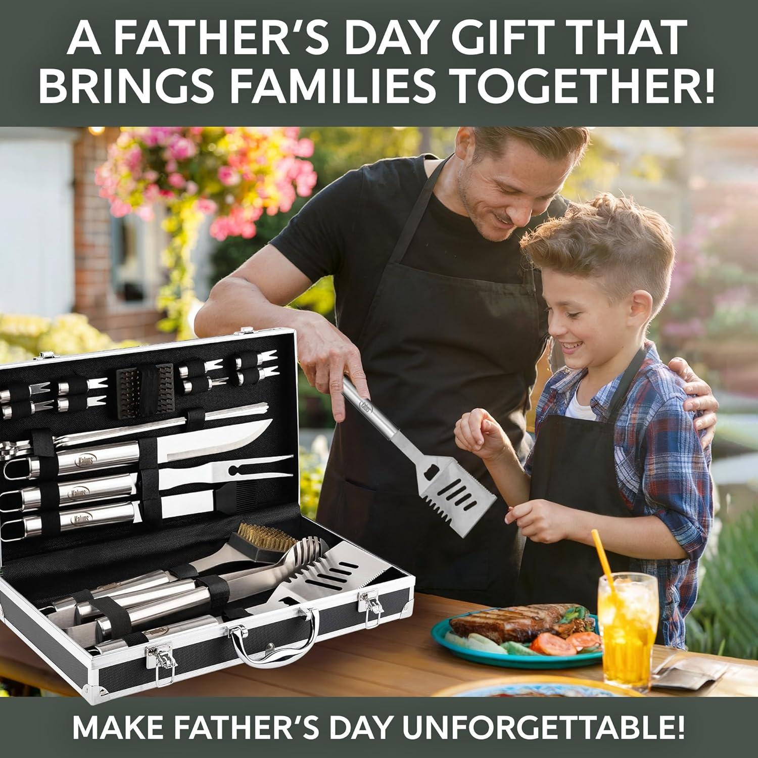 Set de Herramientas de Barbacoa Kaluns 21 Piezas Acero Inoxidable