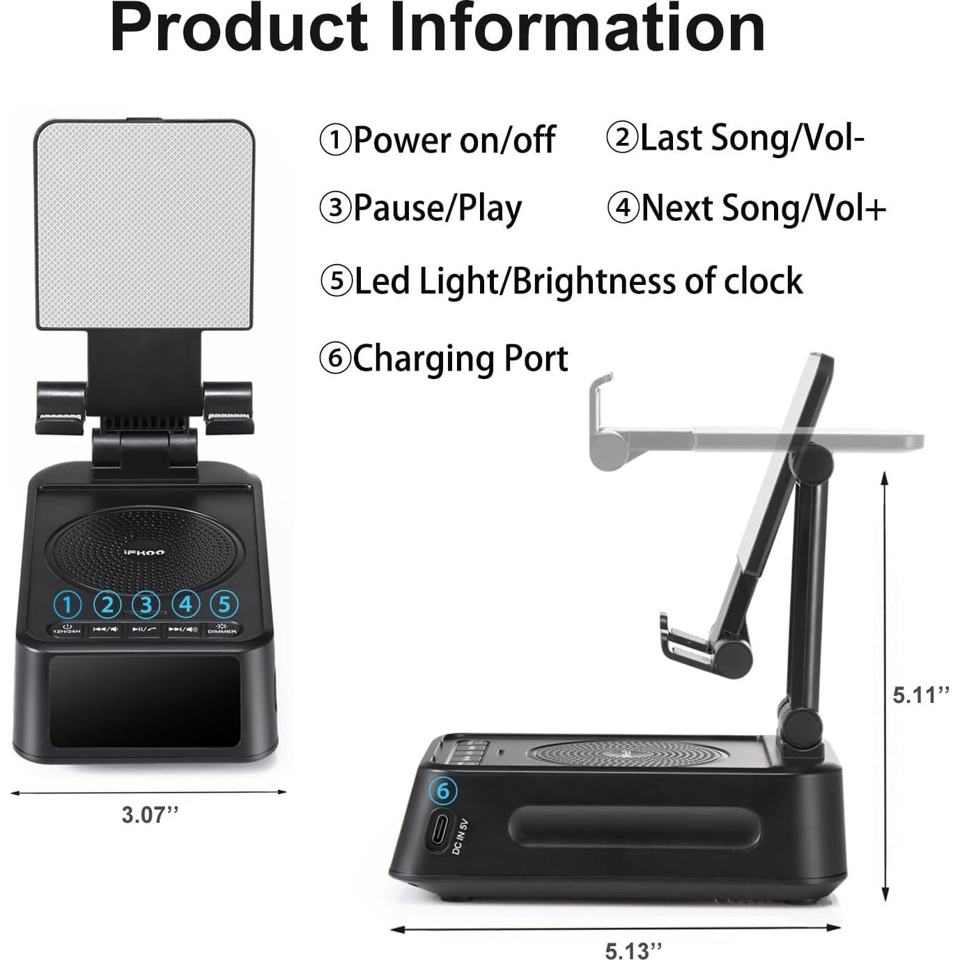 Soporte para Teléfono con Altavoz Bluetooth iFkoo F20