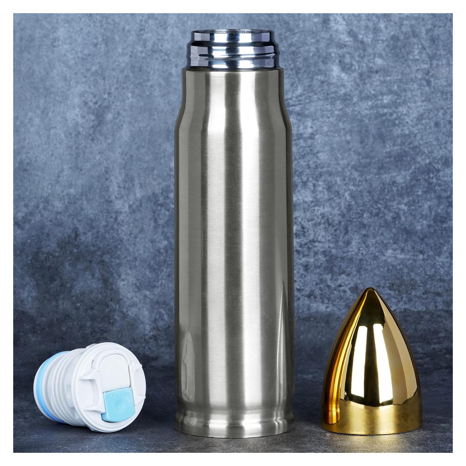 Vaso Tumbler de Acero Inoxidable Funslive 17 oz Plateado