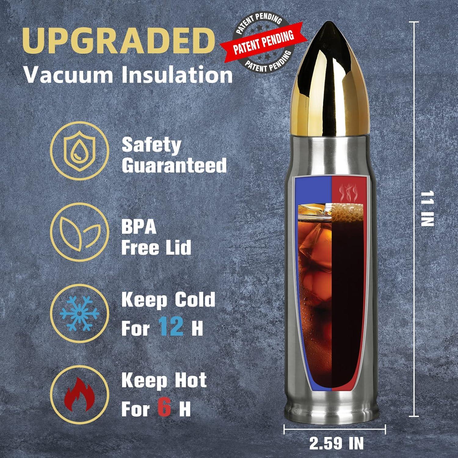 Vaso Tumbler de Acero Inoxidable Funslive 17 oz Plateado