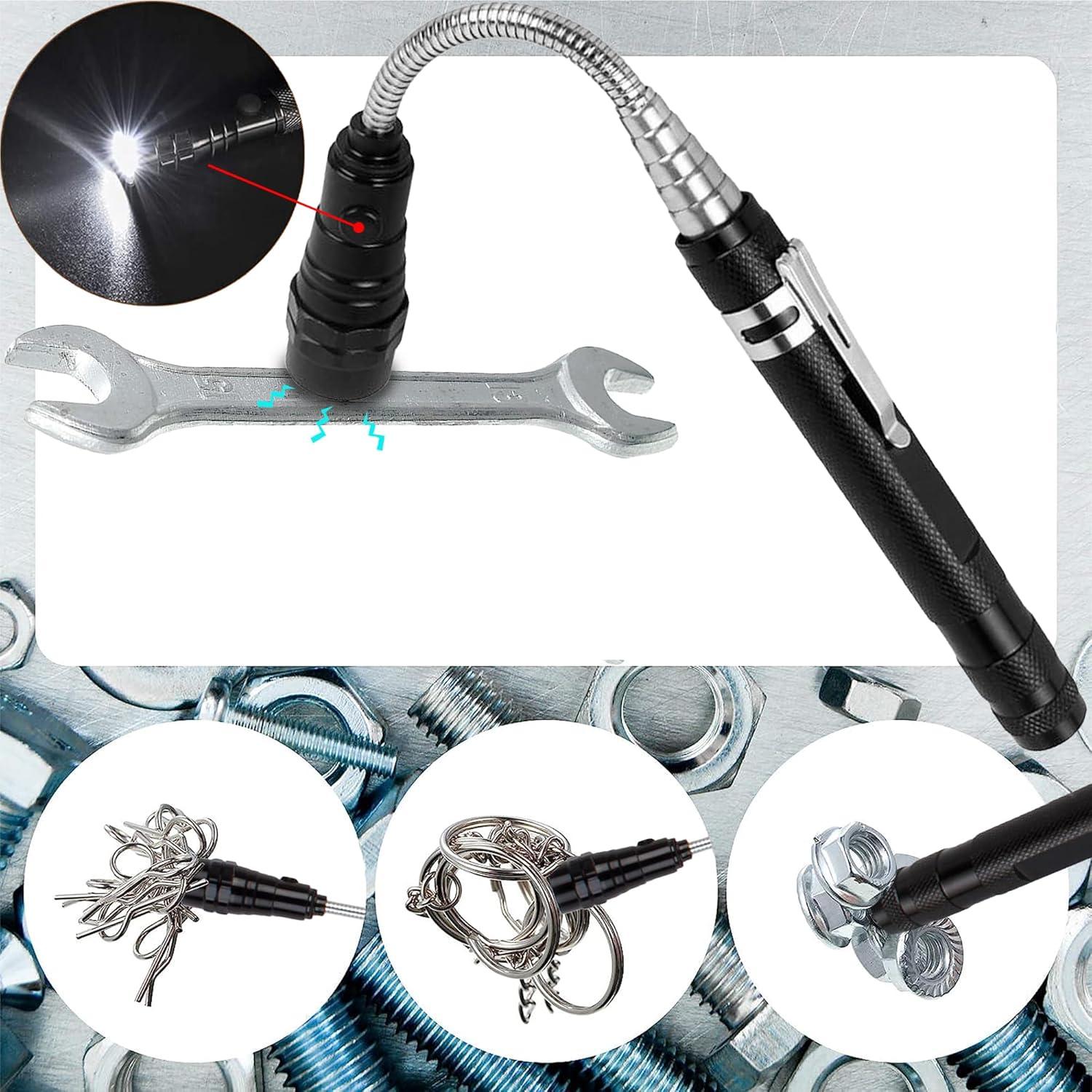 Herramienta de Recogida Magnética Jishi con Linterna LED