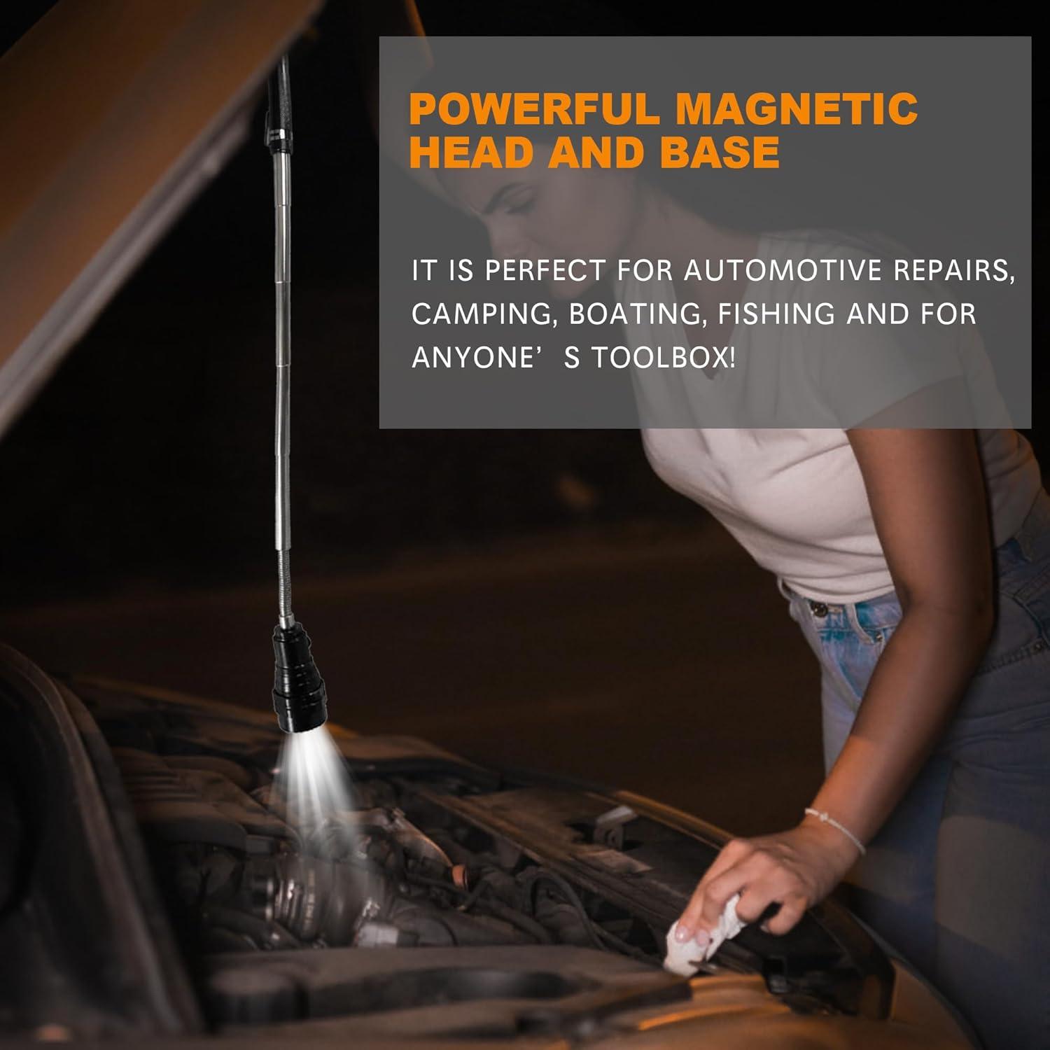 Herramienta de Recogida Magnética Jishi con Linterna LED