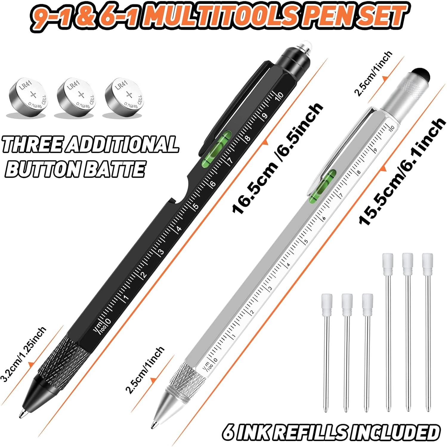 Set de Bolígrafos Multiherramienta 9 en 1 KEZKALS - Regalos Prácticos