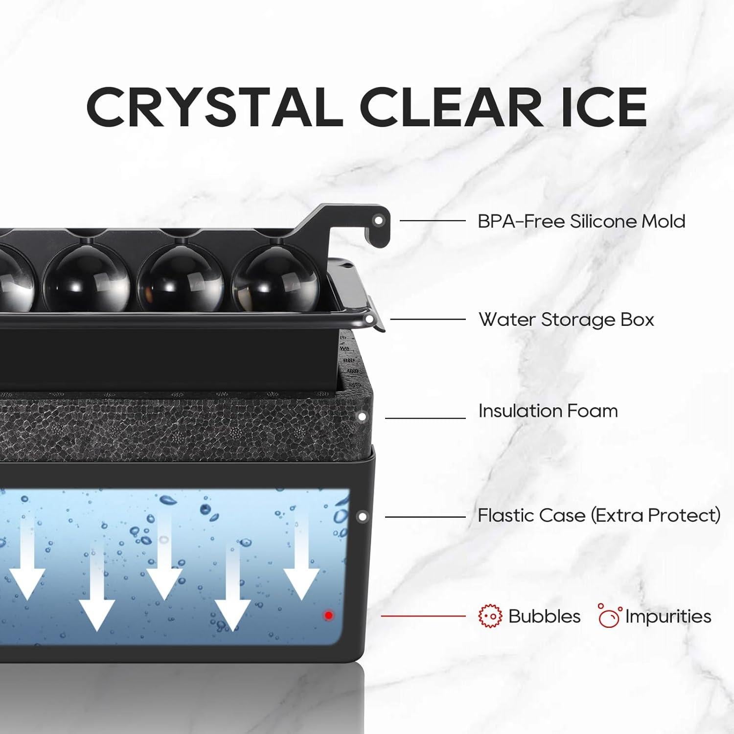 Molde para Hielo en Bola Mooues, 8 Esferas de 5 cm para Whisky