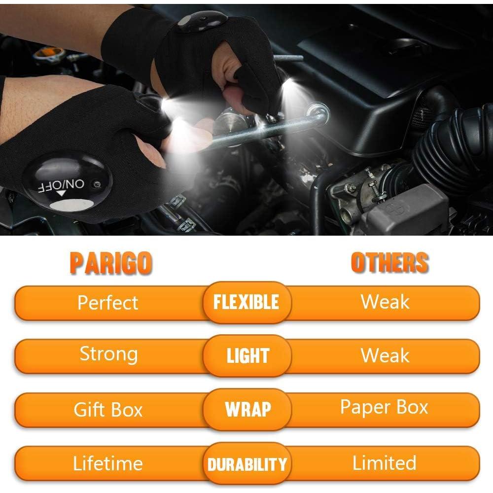 Guantes de Linterna LED PARIGO - Unisex, Talla Única, Negro