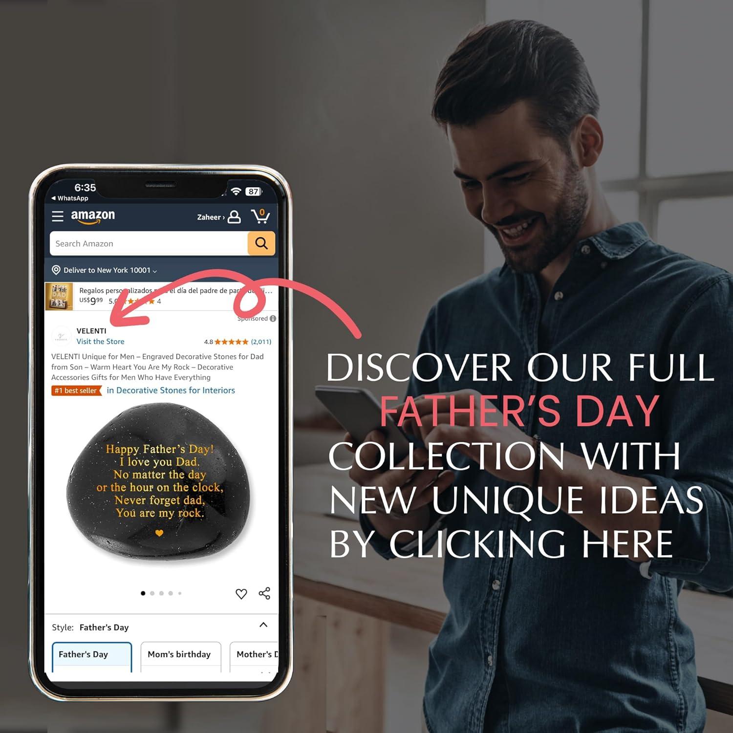 Piedra Decorativa Grabada VELENTI para el Día del Padre