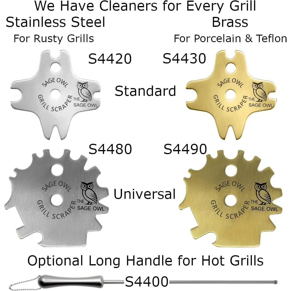 Raspador de Parrilla de Latón Sage Owl - Limpiador Seguro para Asar