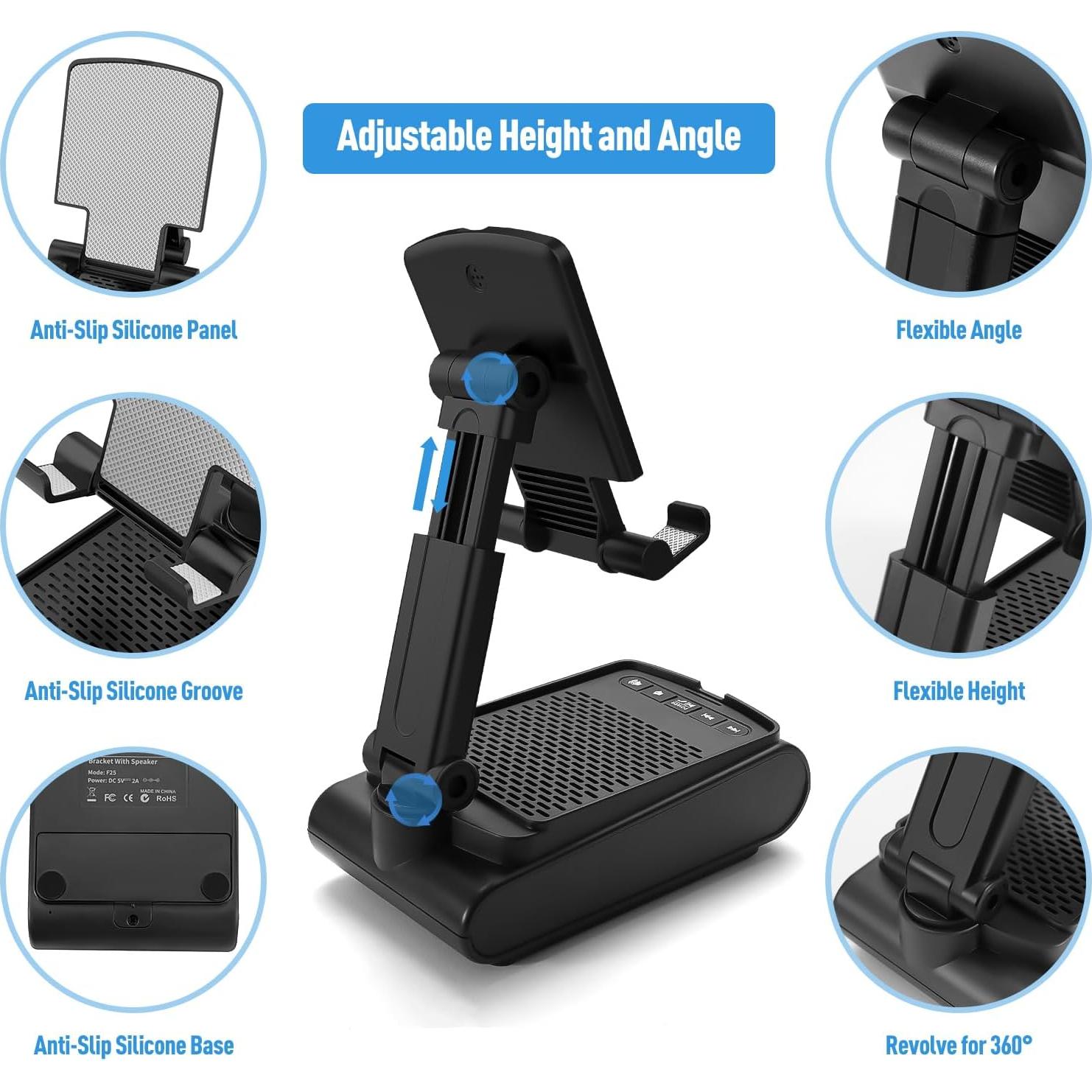 Soporte para Teléfono y Altavoz Bluetooth GLOPUS F25 - 10m