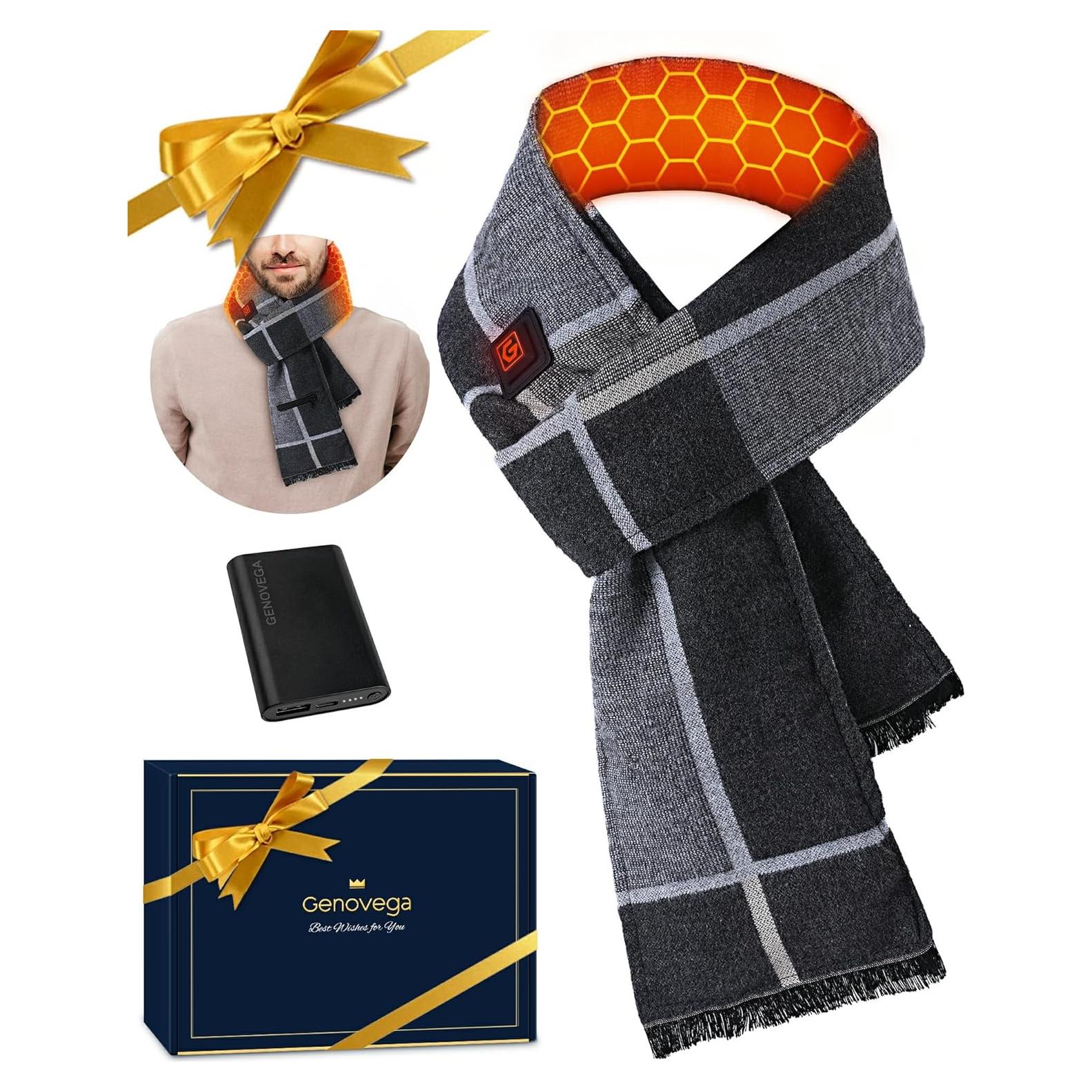 Bufanda Calentada de Grafeno para Hombre y Mujer - Gris y Negro