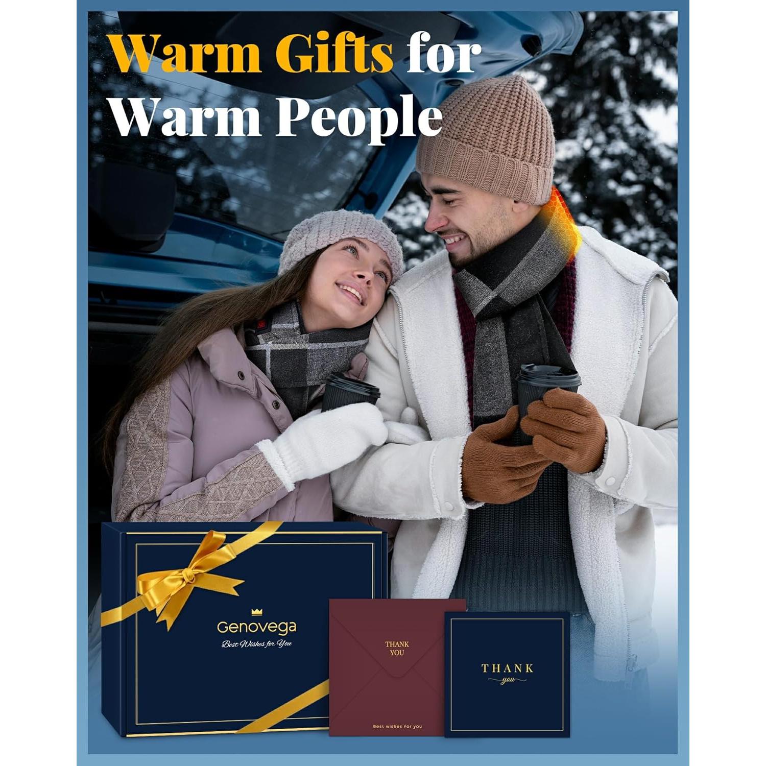 Bufanda Calentada de Grafeno para Hombre y Mujer - Gris y Negro