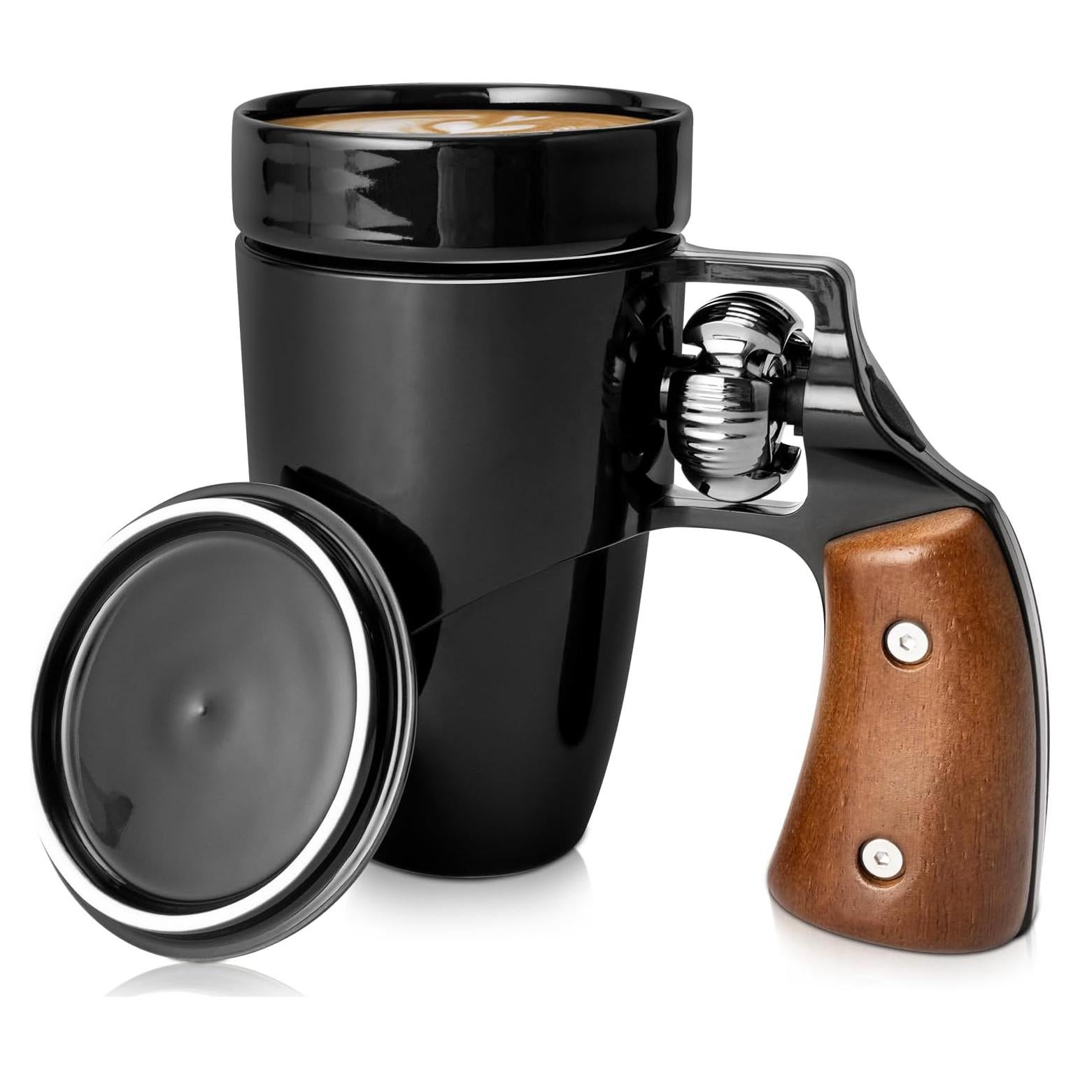 Taza de Café Cerámica VIREESR Revólver Negra 480 ml