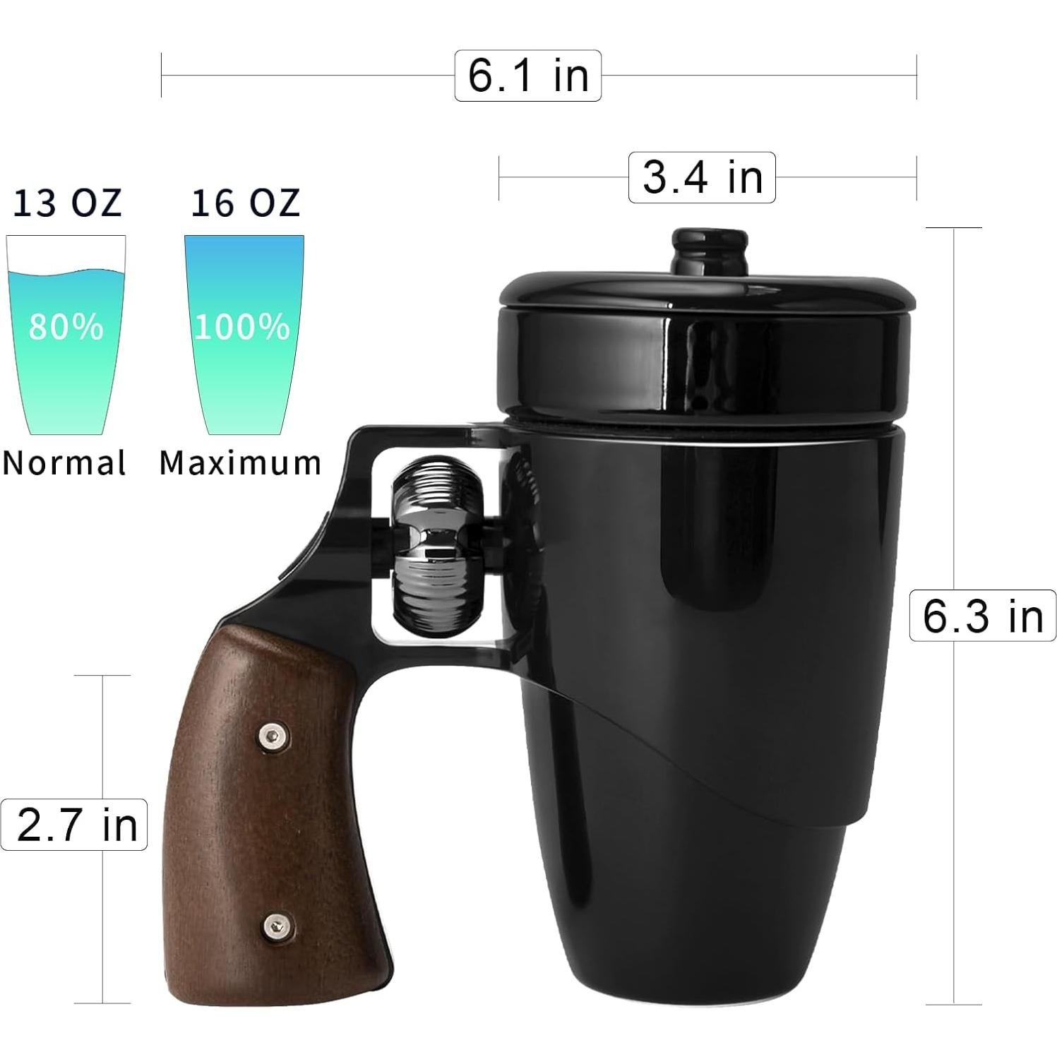 Taza de Café Cerámica VIREESR Revólver Negra 480 ml