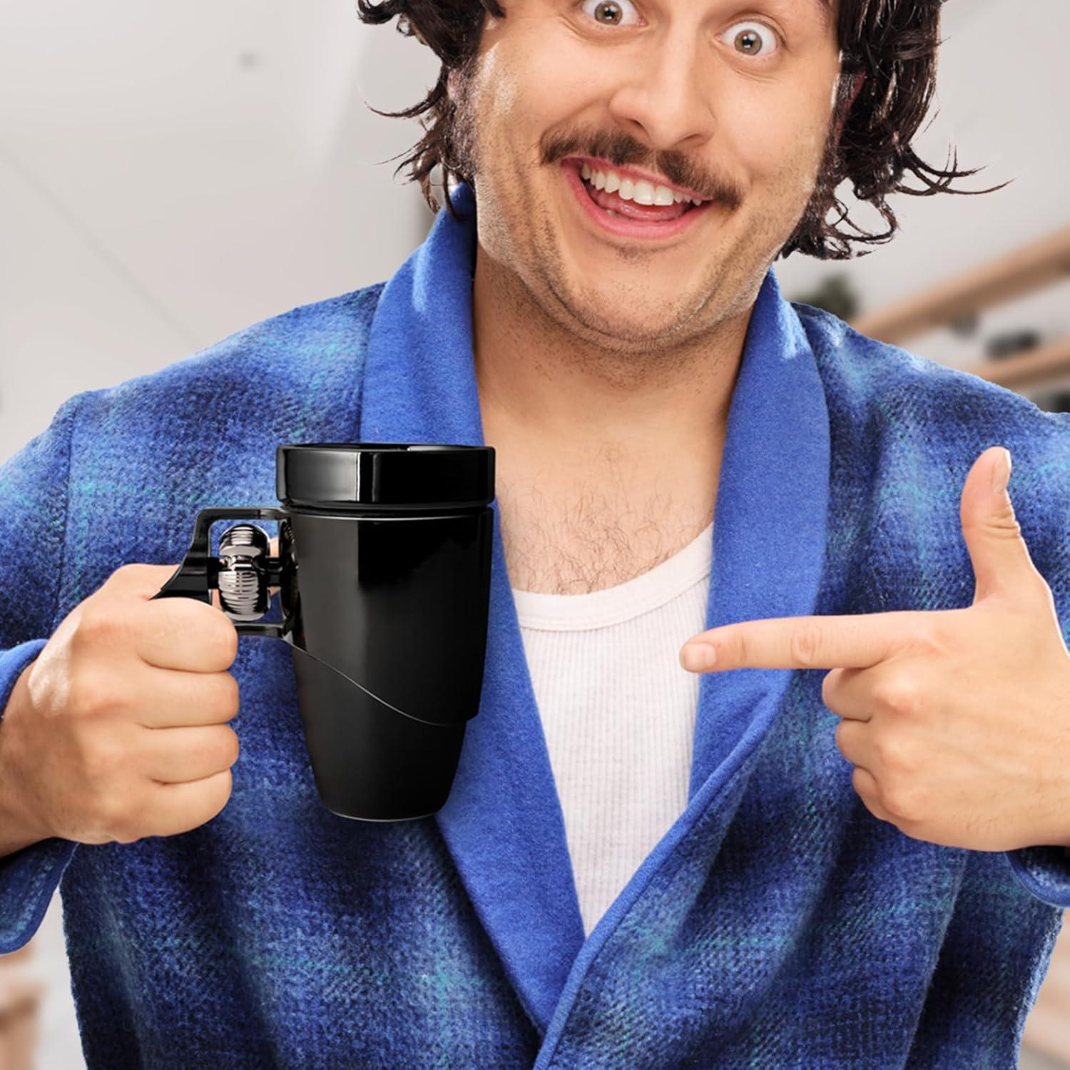 Taza de Café Cerámica VIREESR Revólver Negra 480 ml